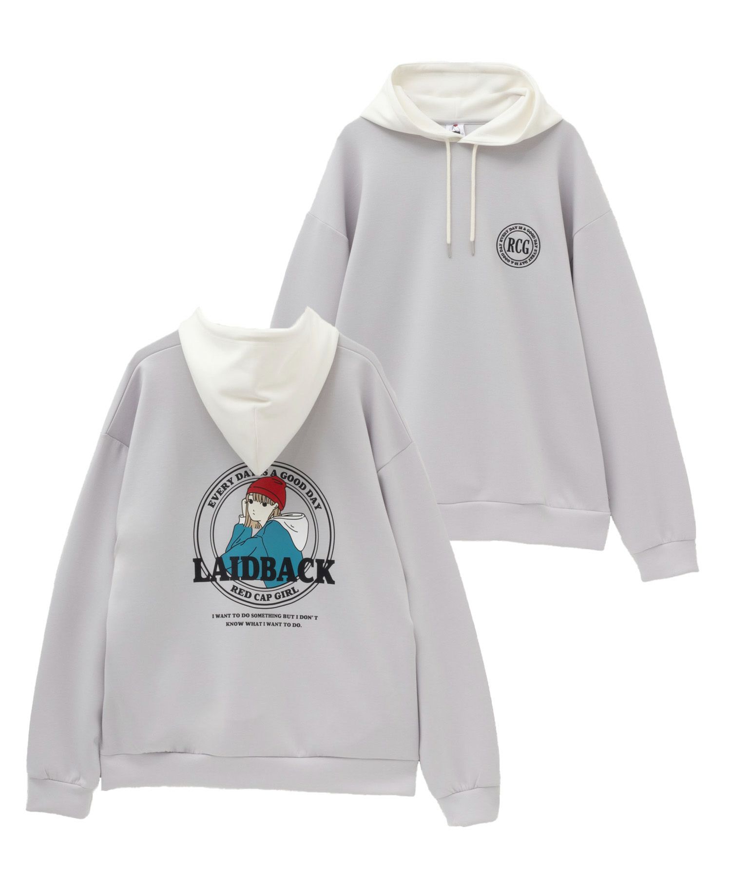 RED CAP GIRL  ポンチ素材 バックプリントフーディー メンズ商品サムネイル-4