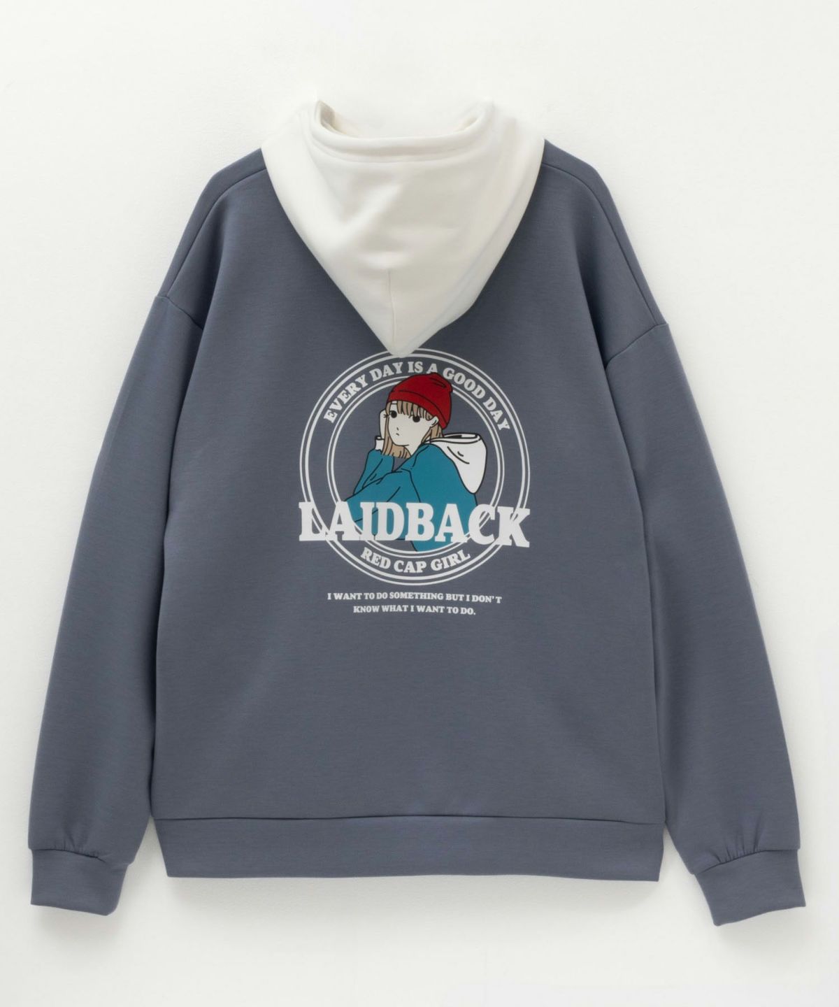 RED CAP GIRL ポンチ素材 バックプリントフーディー メンズ