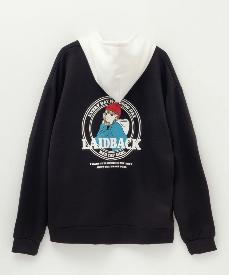 RED CAP GIRL  ポンチ素材 バックプリントフーディー メンズ商品画像-10