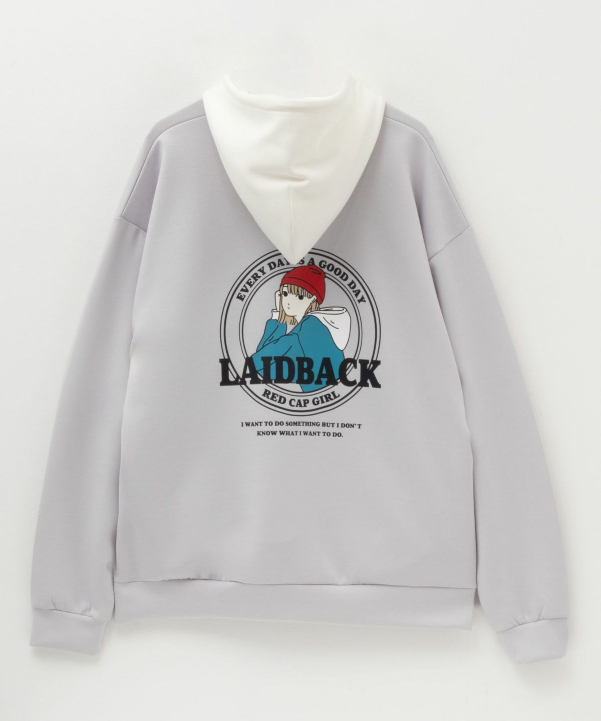 RED CAP GIRL ポンチ素材 バックプリントフーディー メンズ