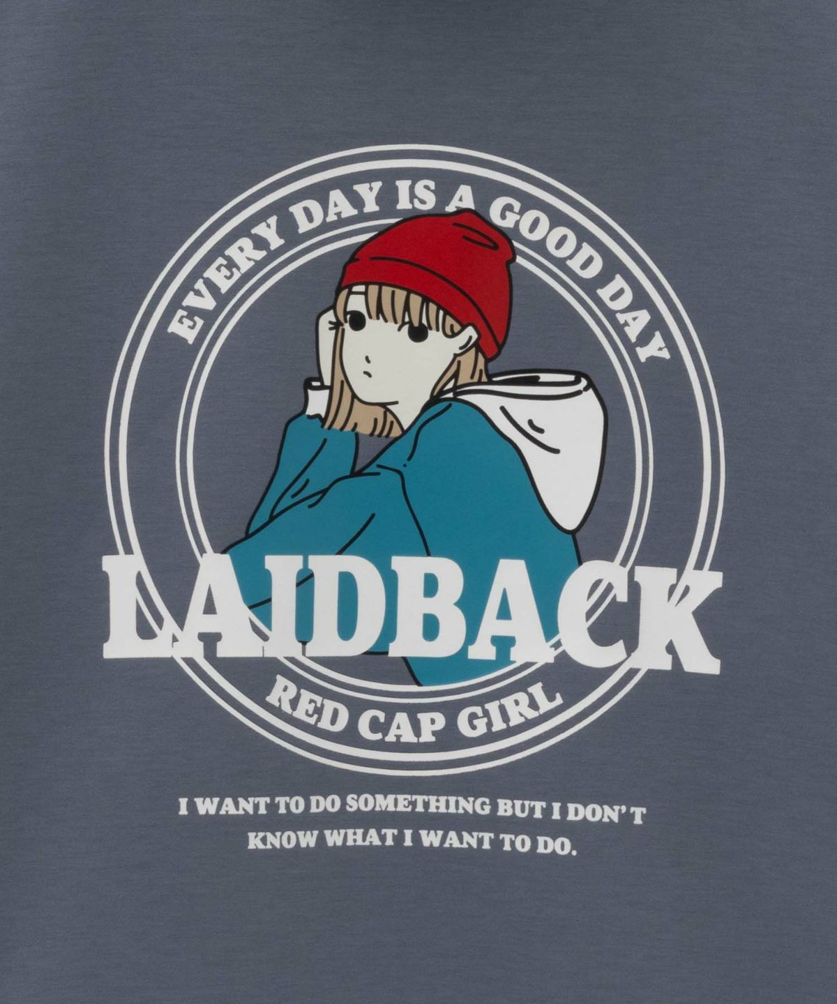 RED CAP GIRL ポンチ素材 バックプリントフーディー メンズ