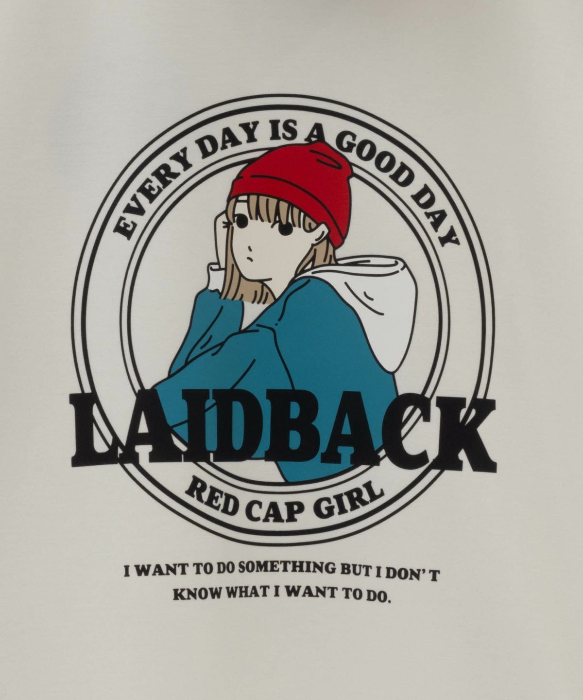 RED CAP GIRL ポンチ素材 バックプリントフーディー メンズ
