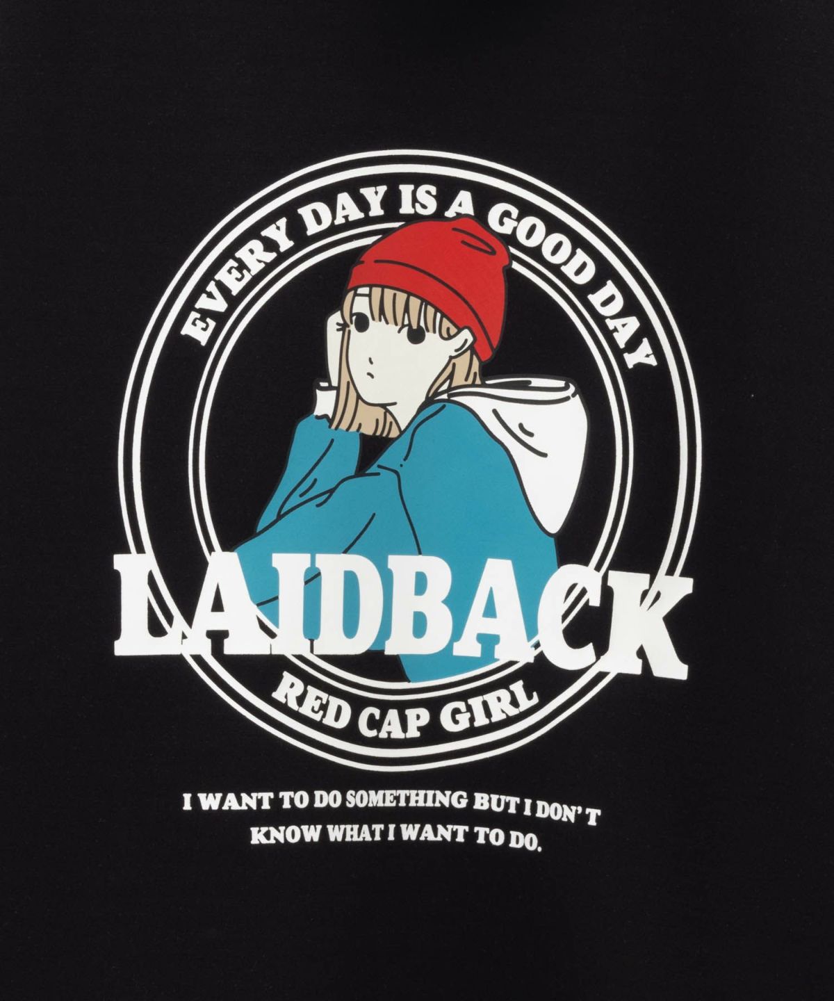 RED CAP GIRL ポンチ素材 バックプリントフーディー メンズ