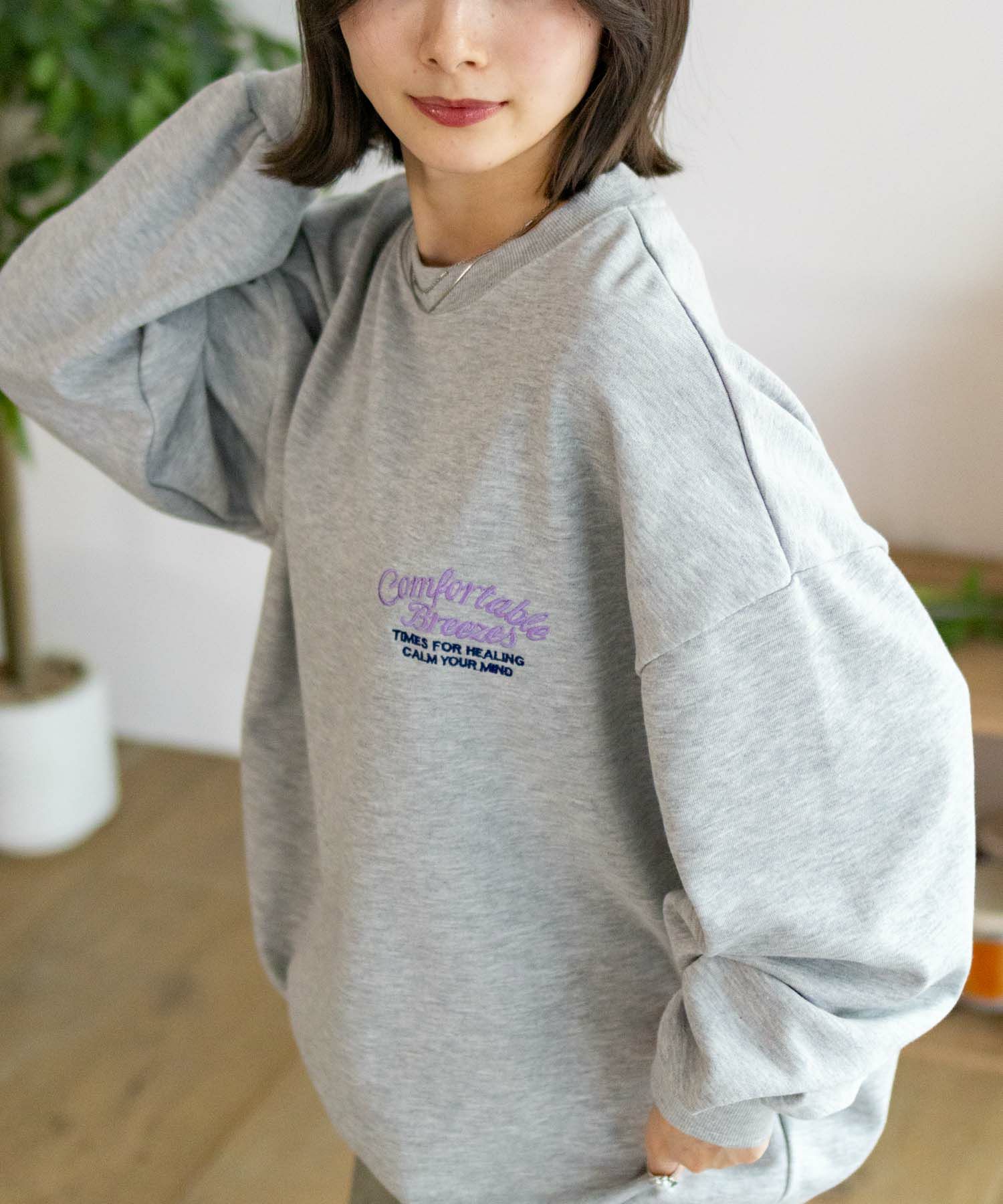 UNDERWRAPS 刺繍BIGトレーナー レディース