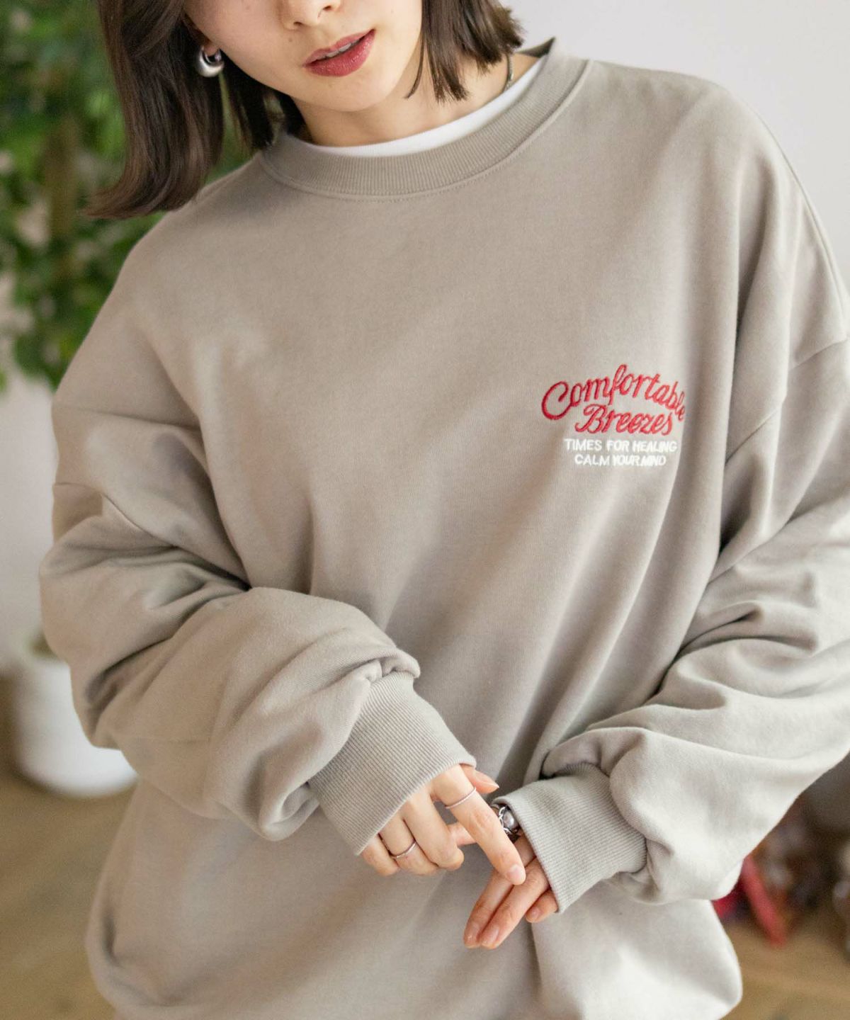 UNDERWRAPS 刺繍BIGトレーナー レディース