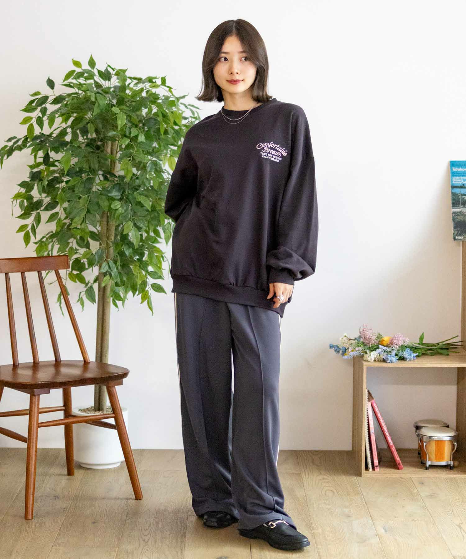UNDERWRAPS 刺繍BIGトレーナー レディース