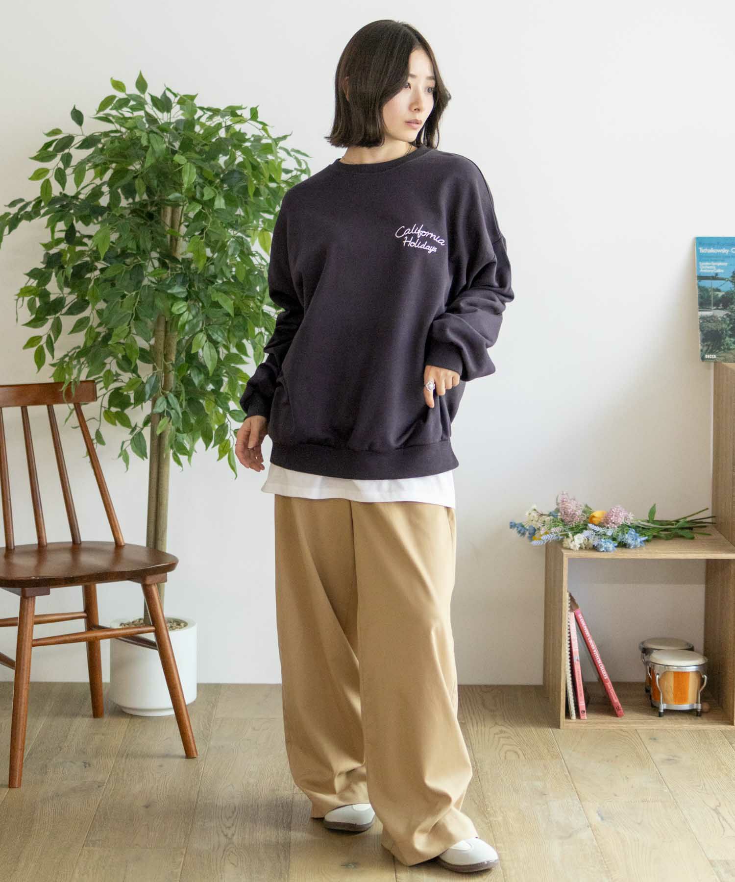 UNDERWRAPS 刺繍BIGトレーナー レディース