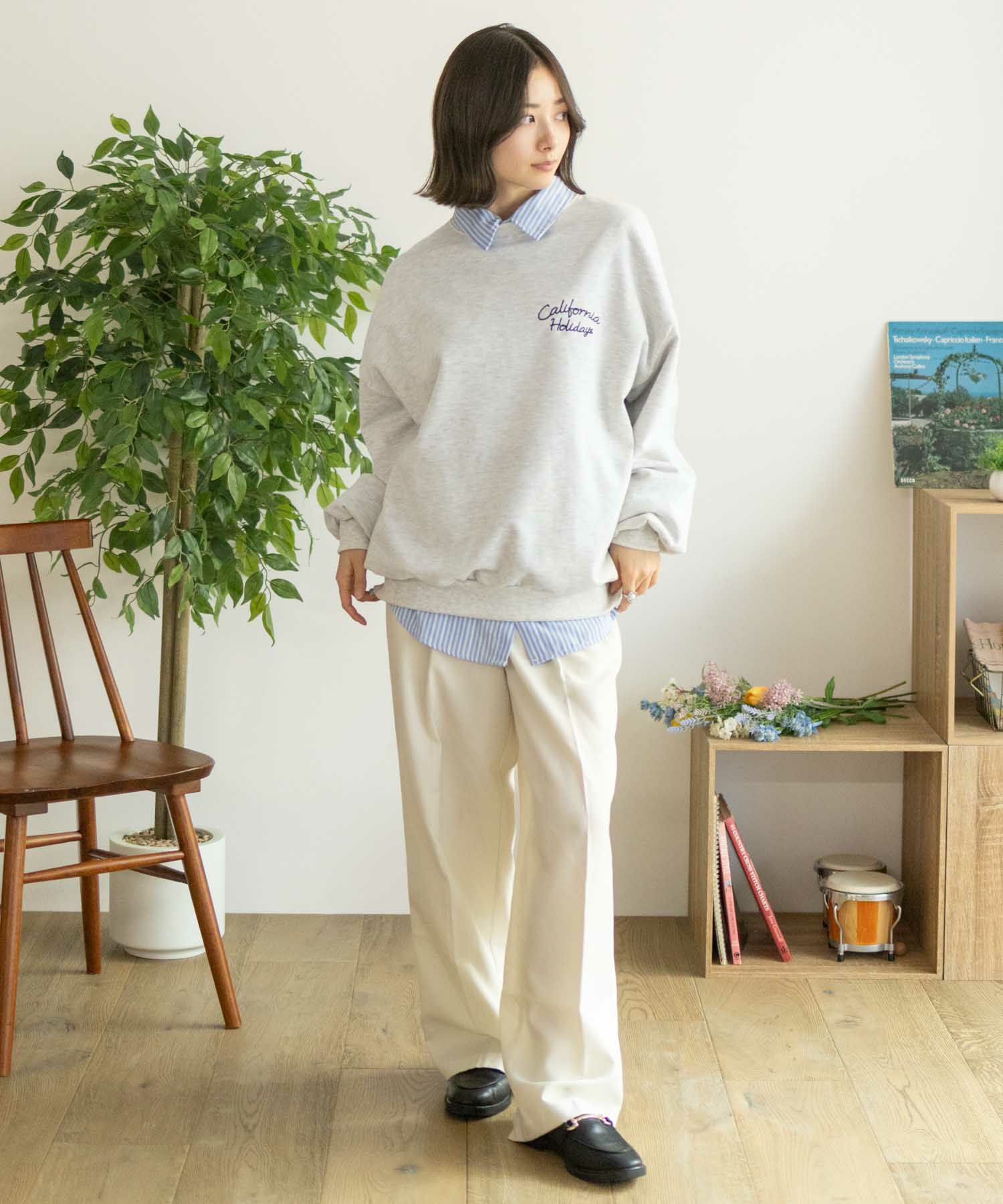 UNDERWRAPS 刺繍BIGトレーナー レディース