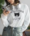 nAvy 猫プリント長袖Tシャツ レディース ネコポス 対応商品