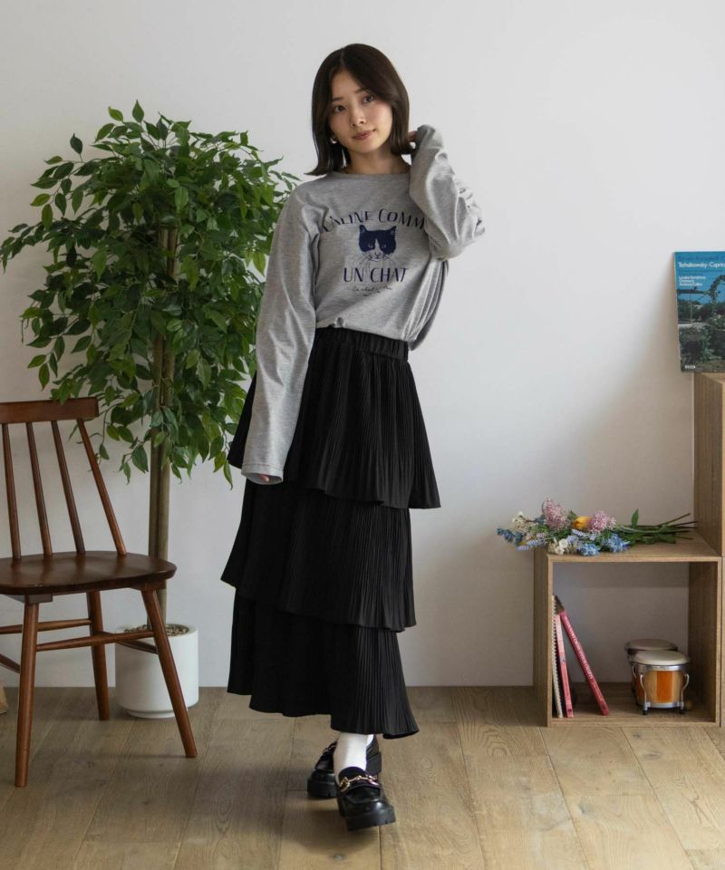 paloma wool 猫プリント ネイビー 長袖Tシャツ CITYSHOP - paloma wool flovi ねこ カットソー トップス catの