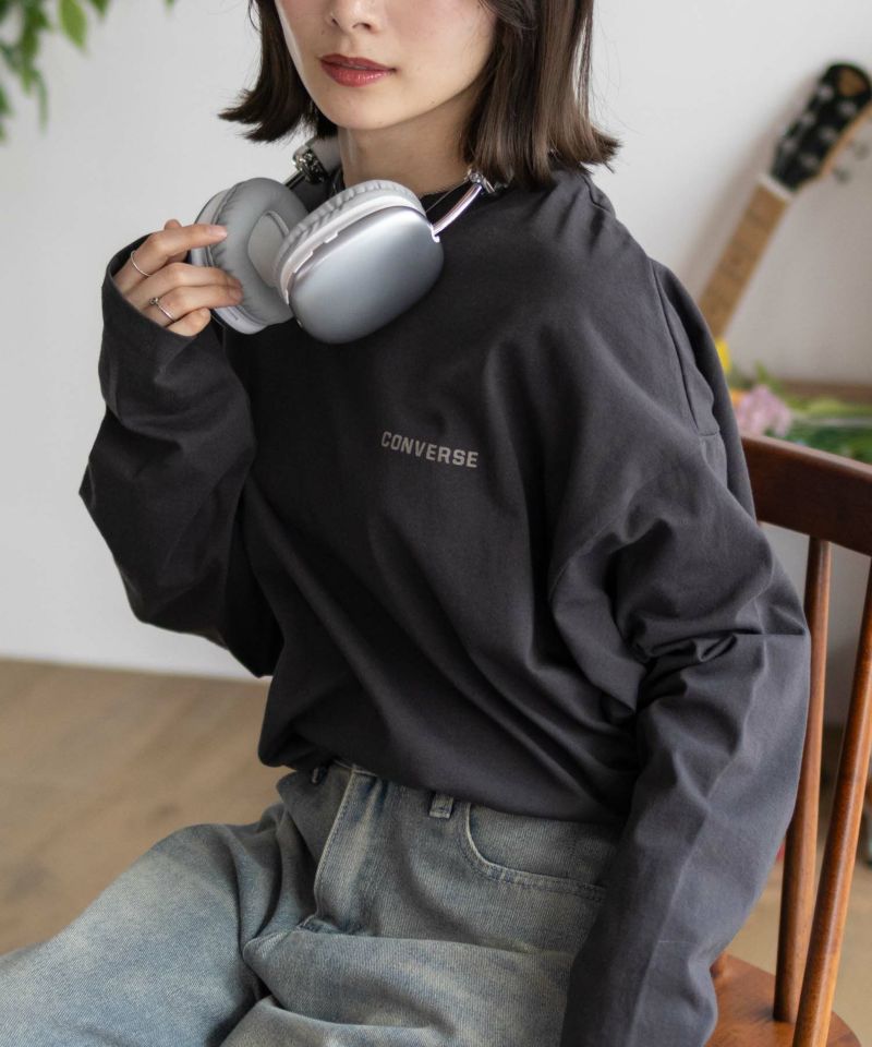 CONVERSE  天竺ピグメントライク長袖Tシャツ レディース メール便 対応商品商品画像-6