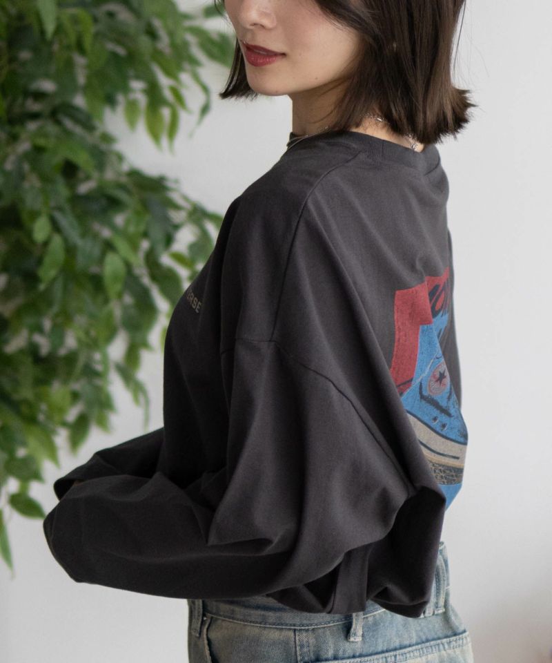 CONVERSE  天竺ピグメントライク長袖Tシャツ レディース メール便 対応商品商品画像-9