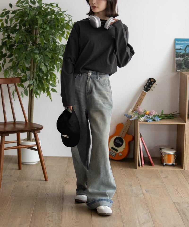 CONVERSE  天竺ピグメントライク長袖Tシャツ レディース メール便 対応商品商品画像-11