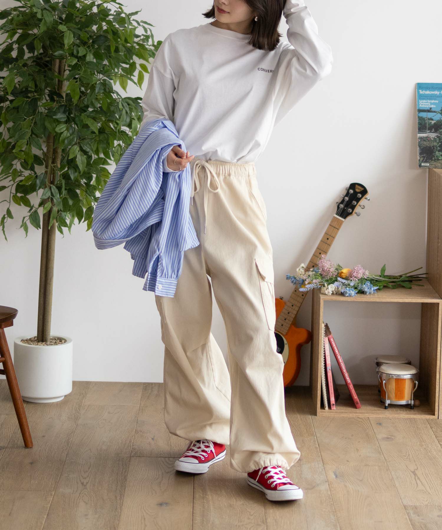 CONVERSE  天竺ピグメントライク長袖Tシャツ レディース メール便 対応商品商品サムネイル-16