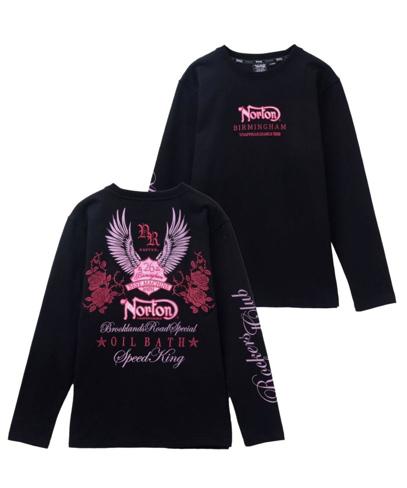 Norton  ピンクフェザーローズ長袖Tシャツ メンズ商品画像-1