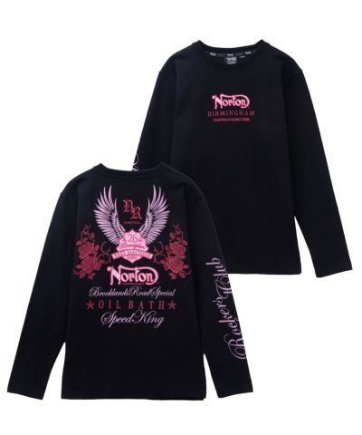 Norton  ピンクフェザーローズ長袖Tシャツ メンズ