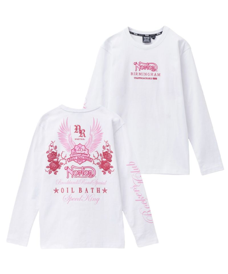 Norton  ピンクフェザーローズ長袖Tシャツ メンズ商品画像-2