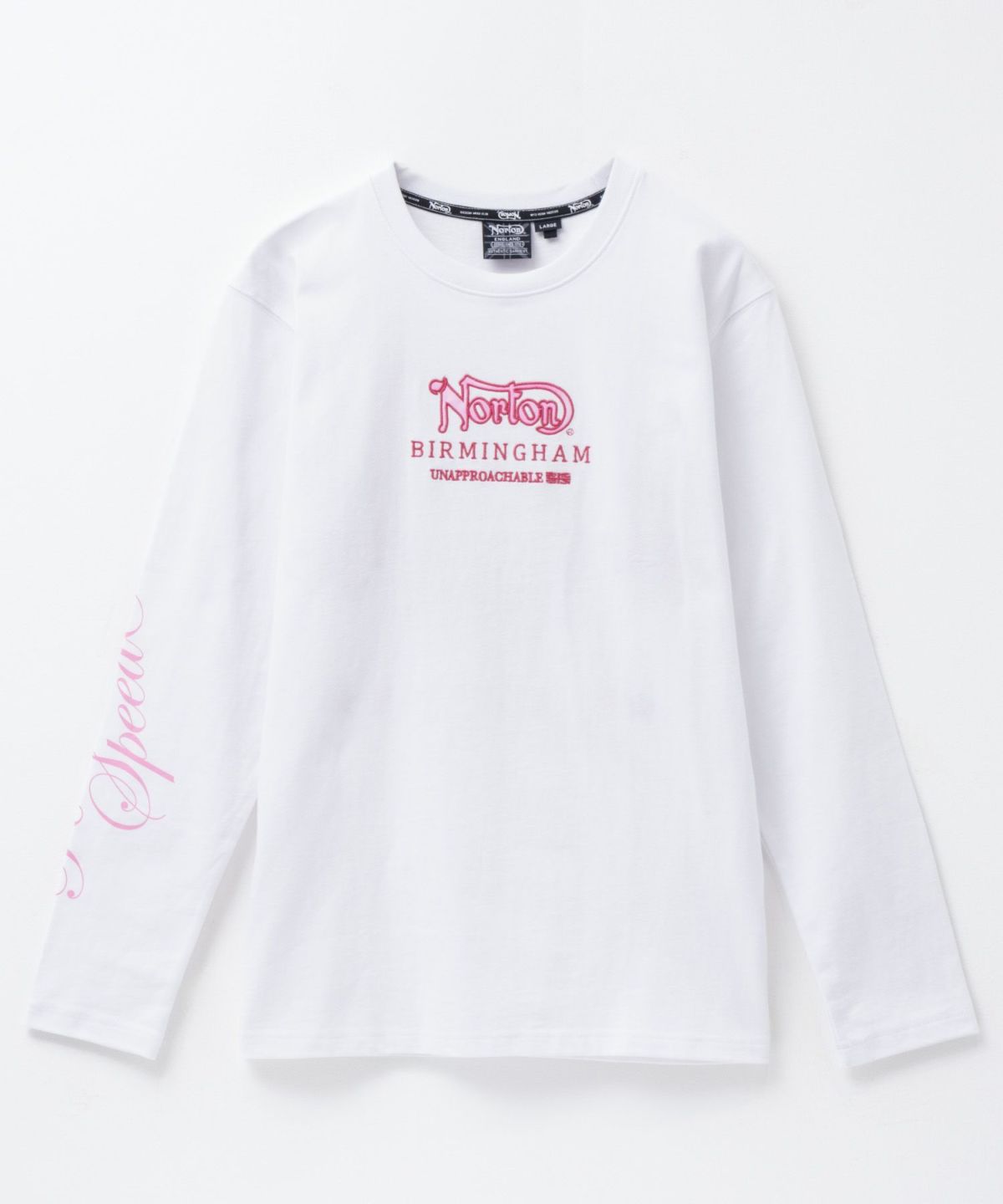 Norton ピンクフェザーローズ長袖Tシャツ メンズ