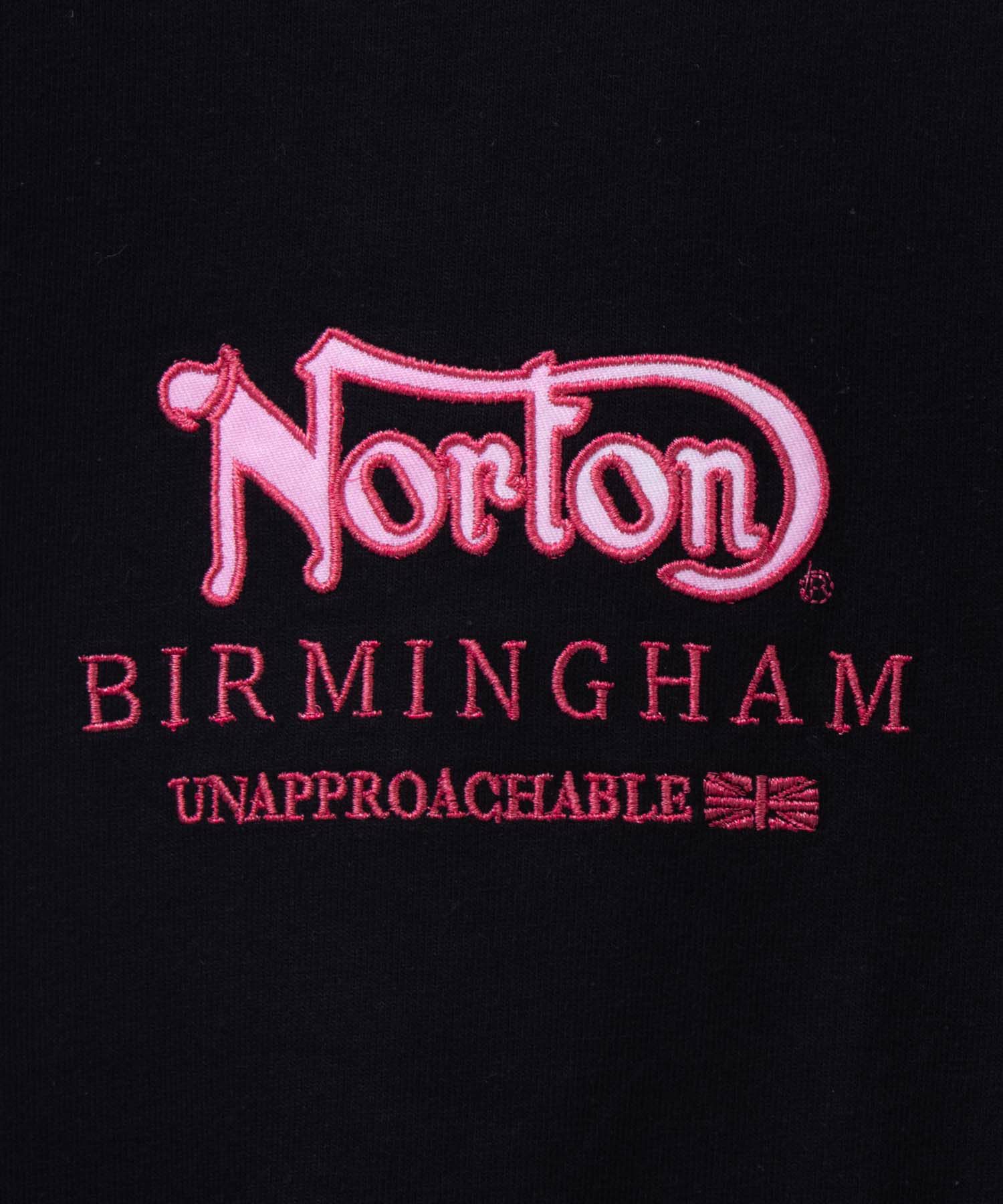 Norton ピンクフェザーローズ長袖Tシャツ メンズ