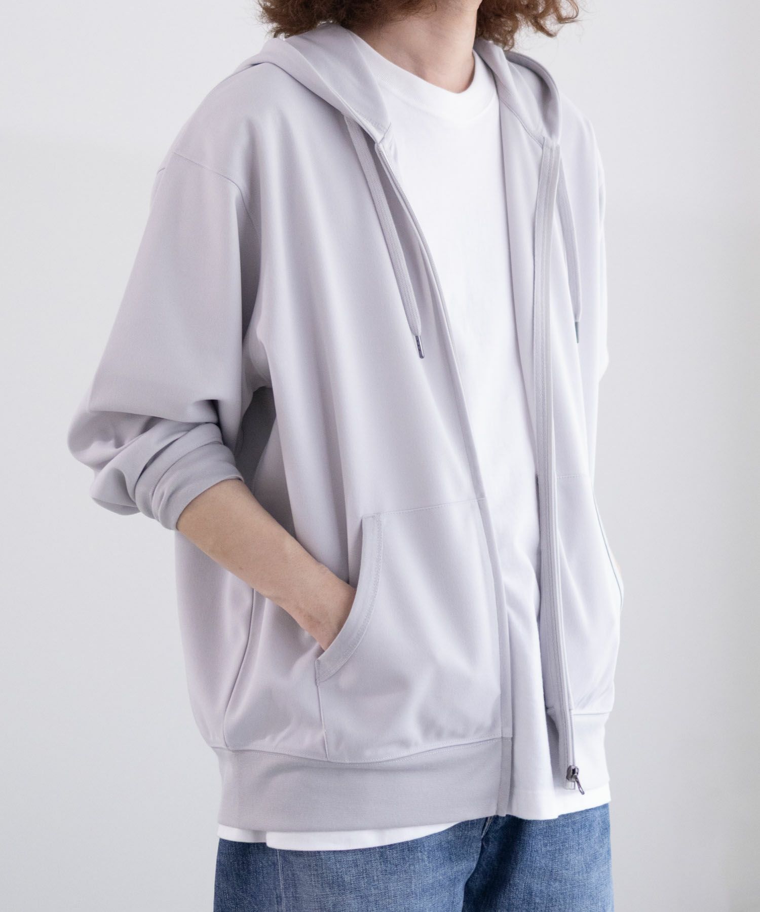 NAVY ジョーゼットZIPパーカー メンズ