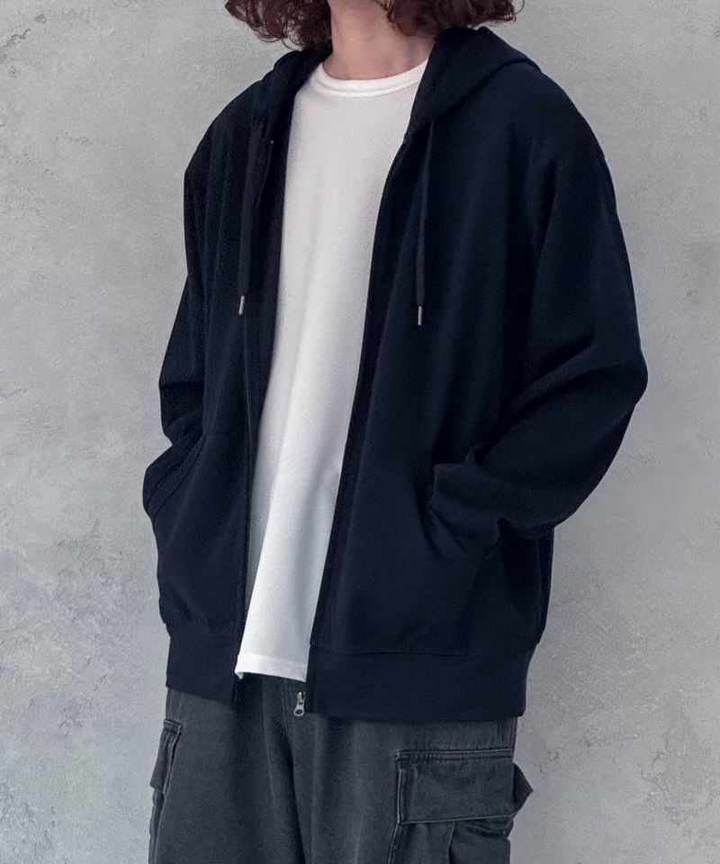 NAVY  ジョーゼットZIPパーカー メンズ商品画像-6