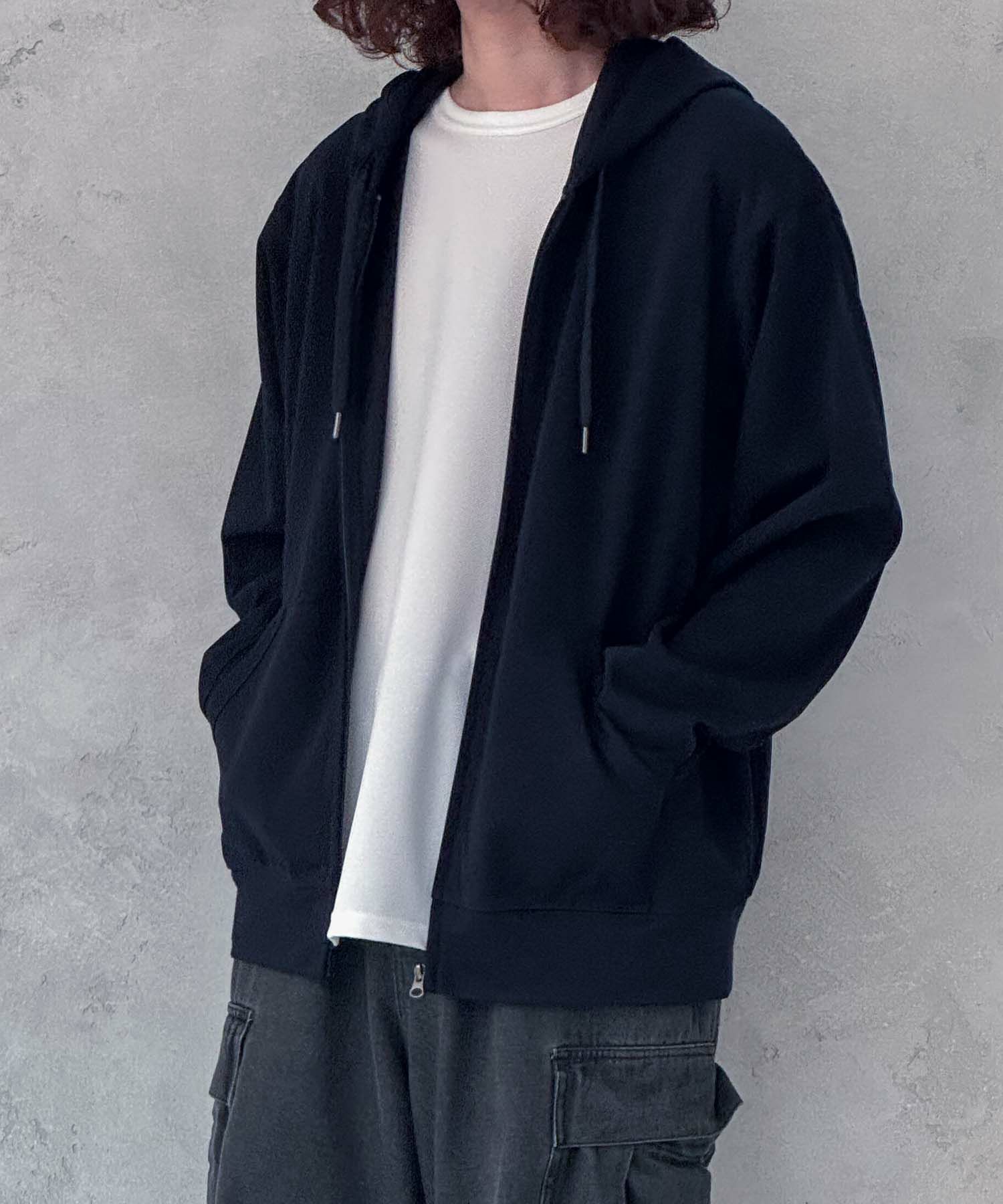 NAVY  ジョーゼットZIPパーカー メンズ商品画像-6