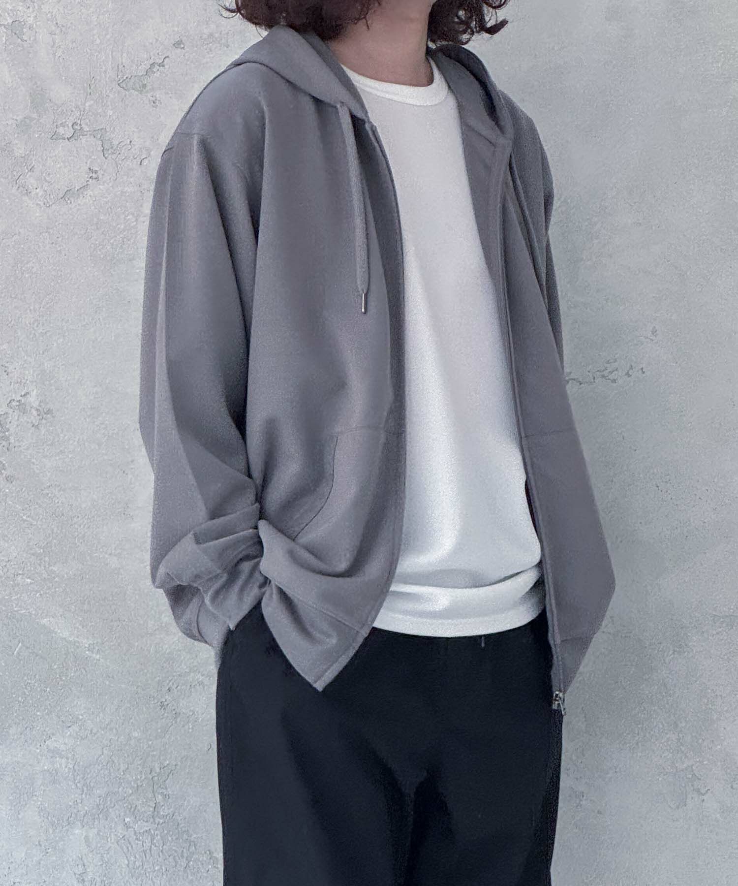 NAVY  ジョーゼットZIPパーカー メンズ商品画像-7