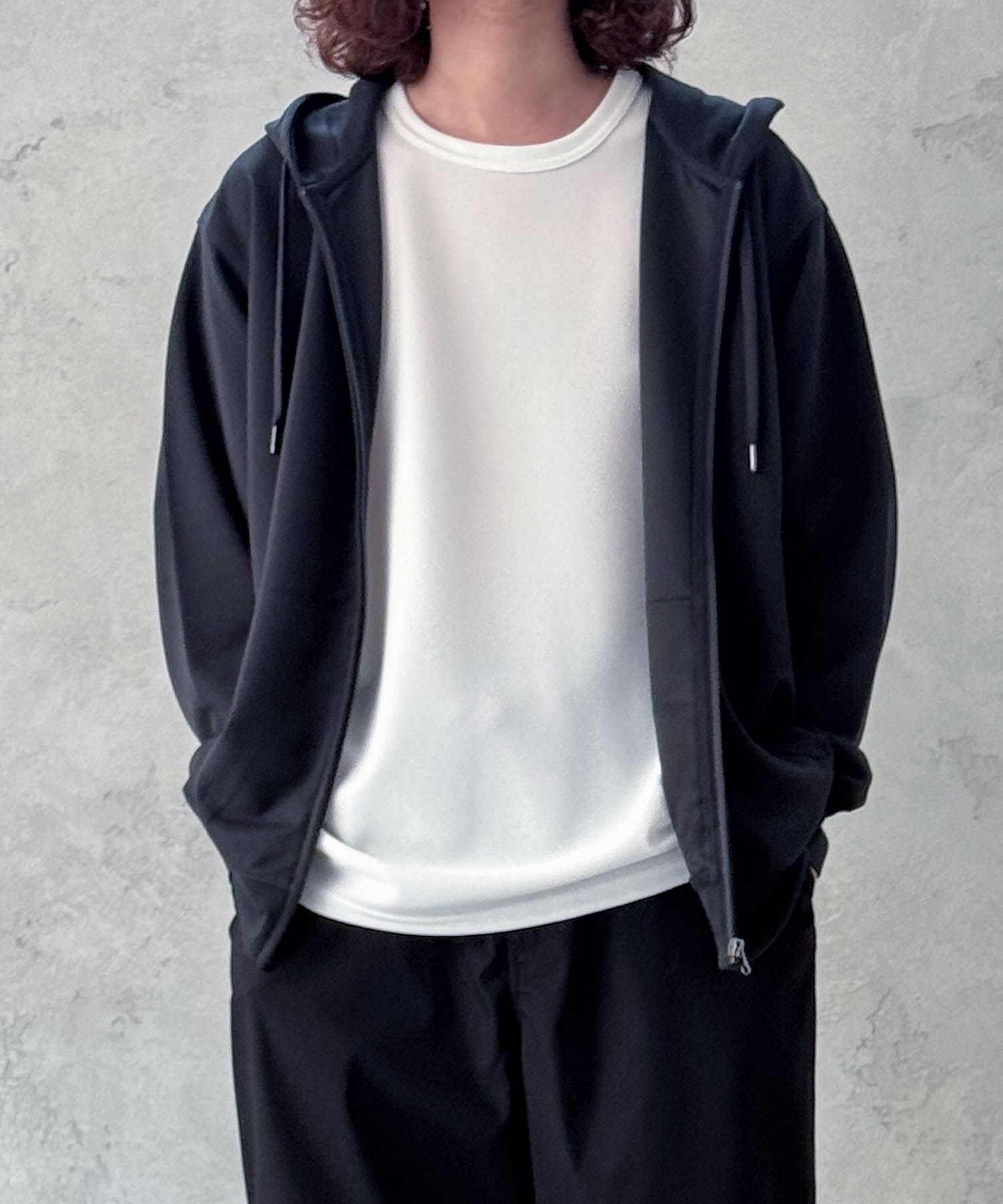 NAVY  ジョーゼットZIPパーカー メンズ商品画像-8