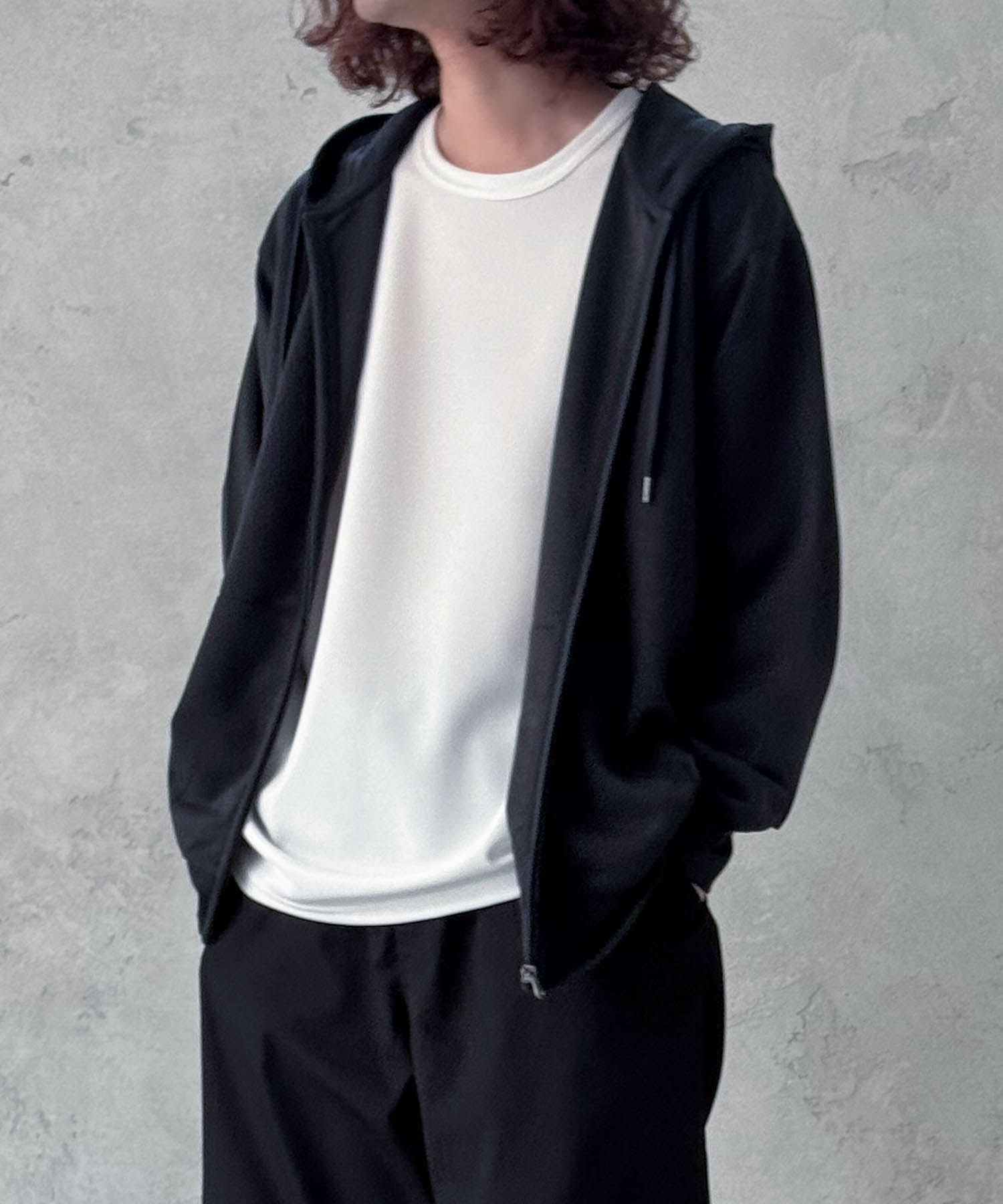 NAVY  ジョーゼットZIPパーカー メンズ商品画像-9