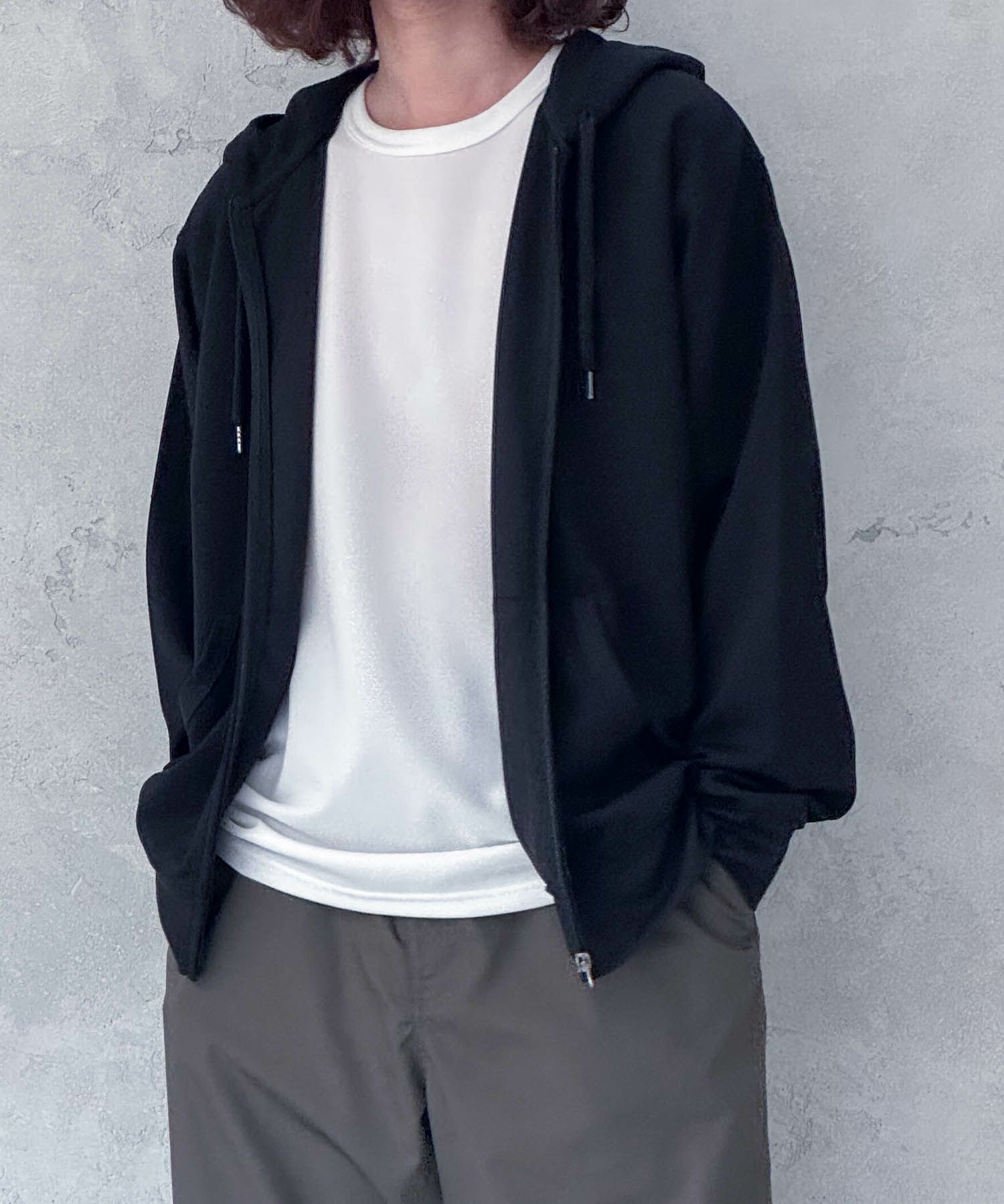 NAVY  ジョーゼットZIPパーカー メンズ商品画像-12