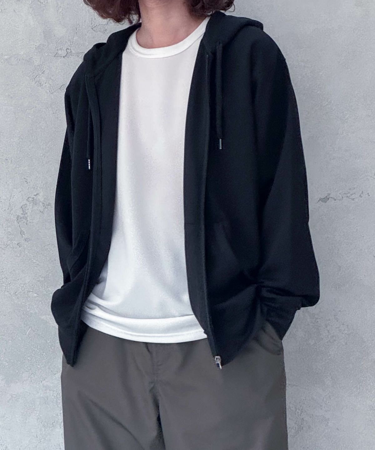 NAVY ジョーゼットZIPパーカー メンズ