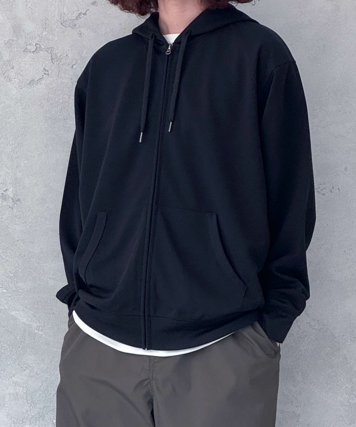 NAVY ジョーゼットZIPパーカー メンズ