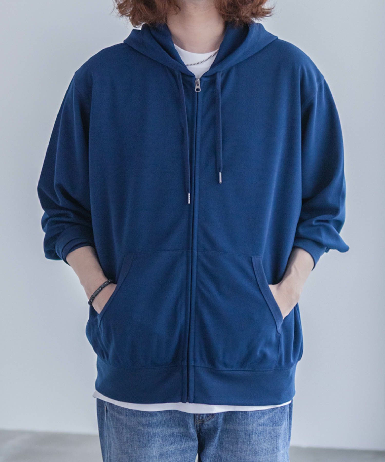 NAVY  ジョーゼットZIPパーカー メンズ商品画像-16
