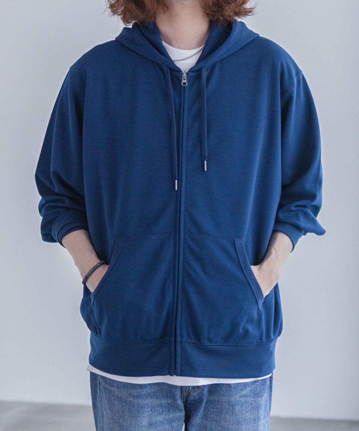 NAVY ジョーゼットZIPパーカー メンズ