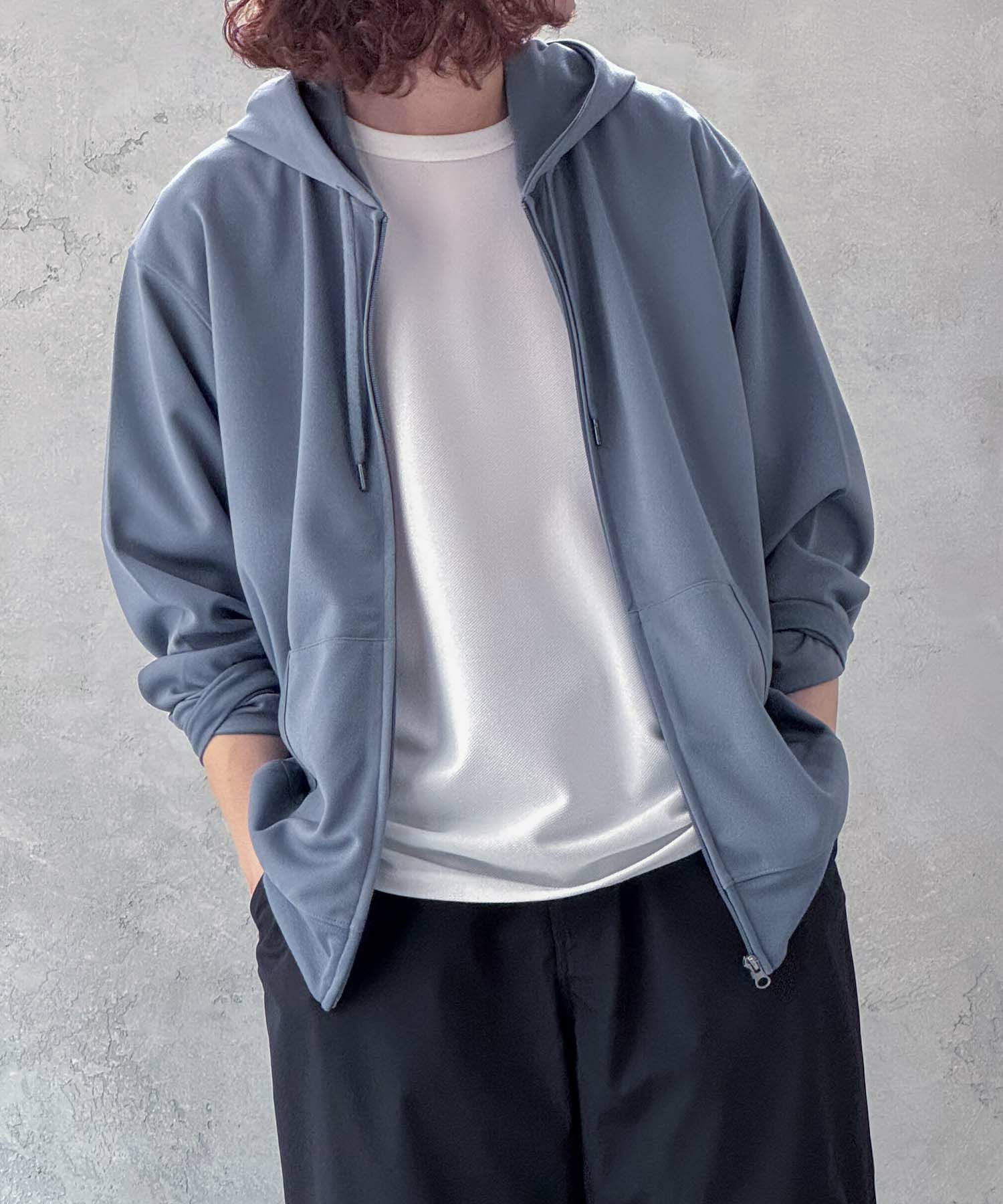 NAVY ジョーゼットZIPパーカー メンズ