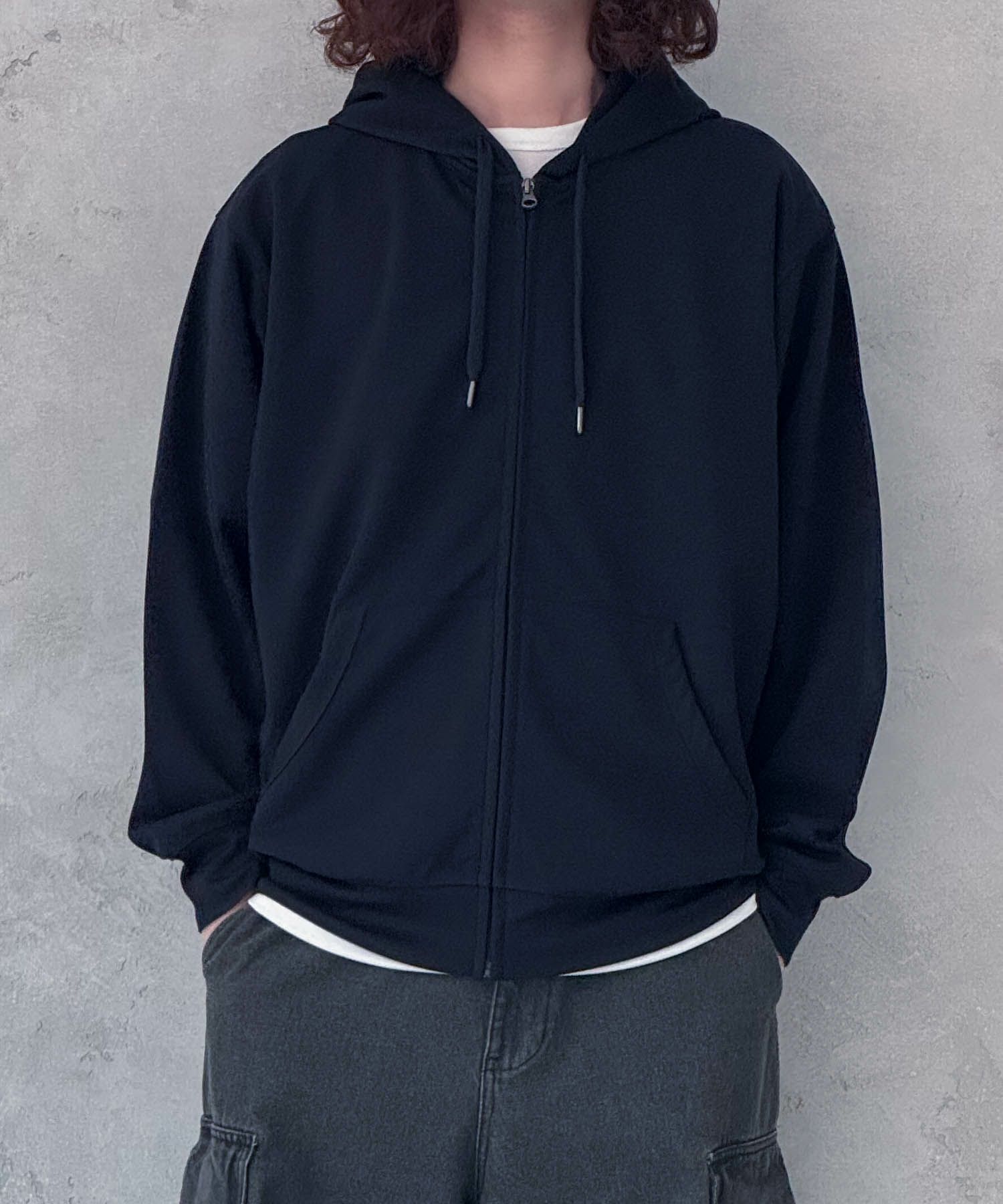 NAVY ジョーゼットZIPパーカー メンズ