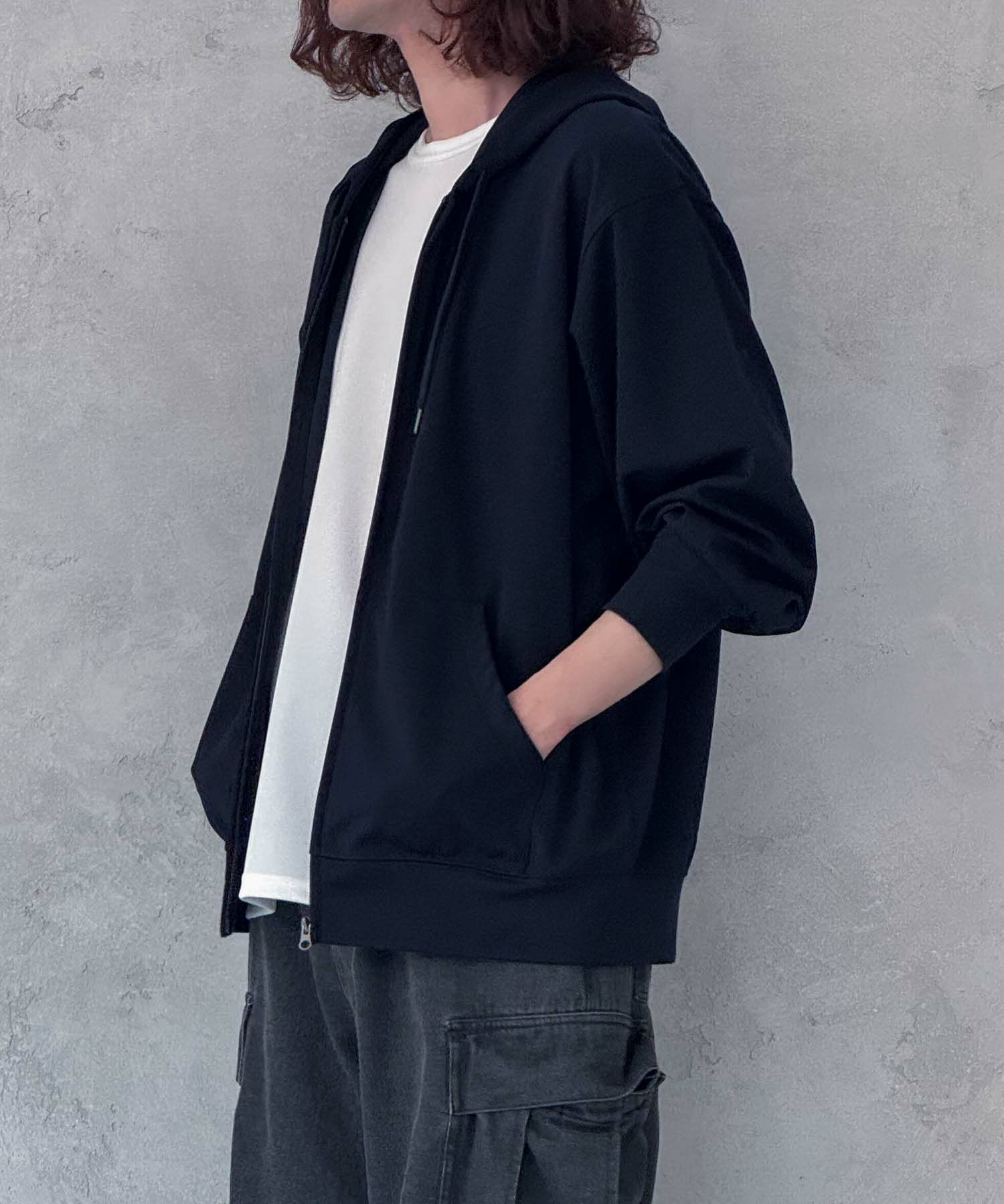 NAVY ジョーゼットZIPパーカー メンズ