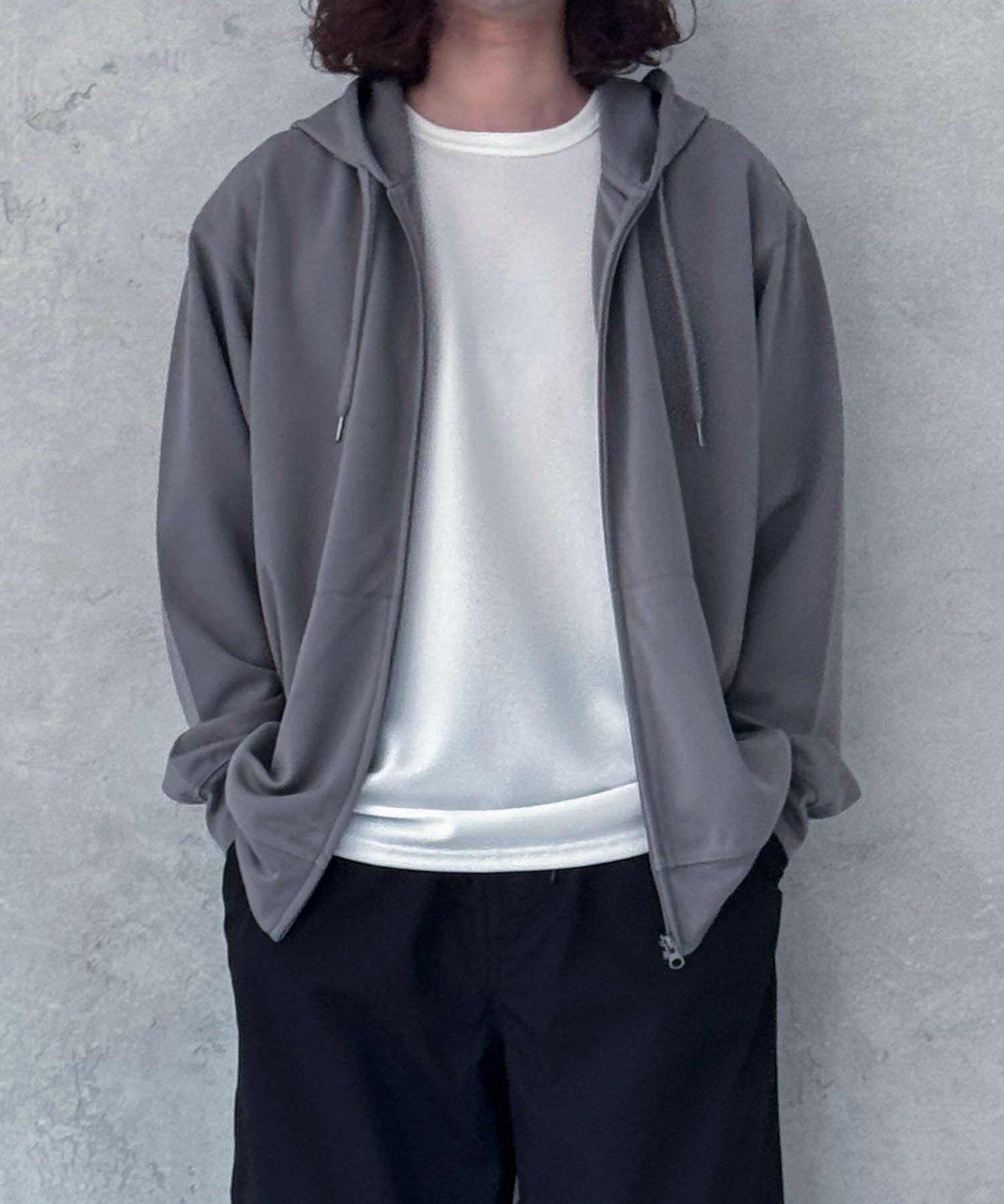 NAVY  ジョーゼットZIPパーカー メンズ商品画像-23