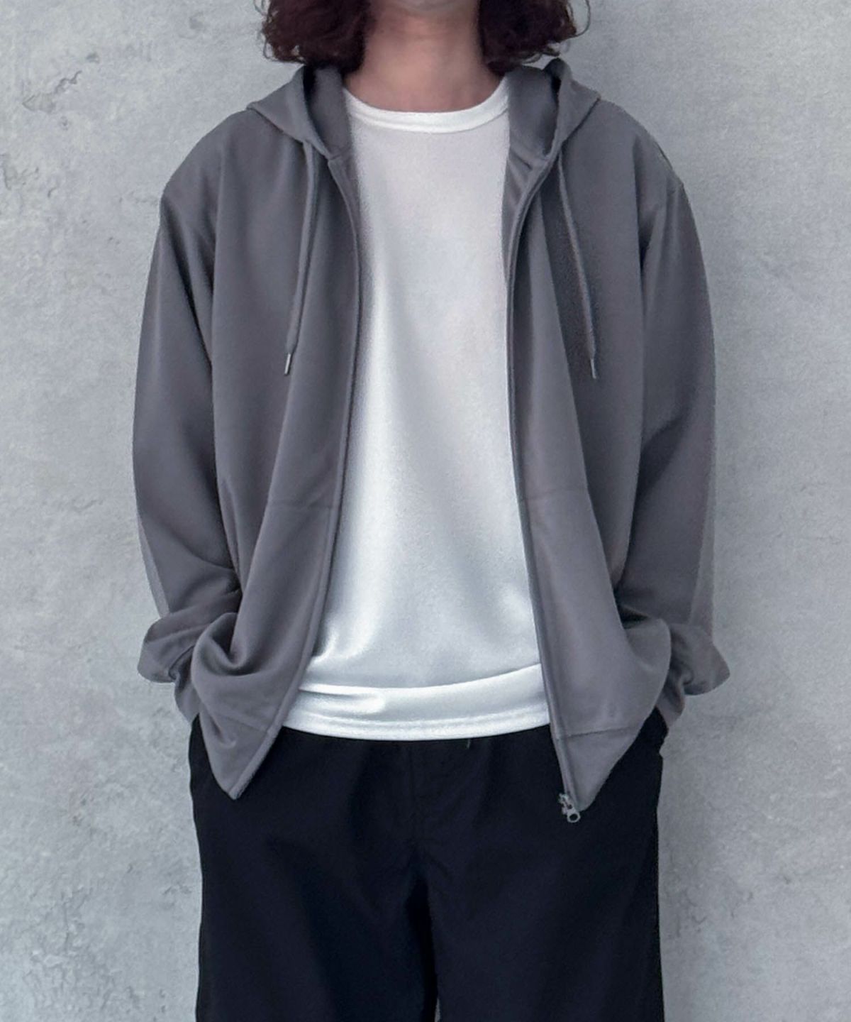 NAVY ジョーゼットZIPパーカー メンズ