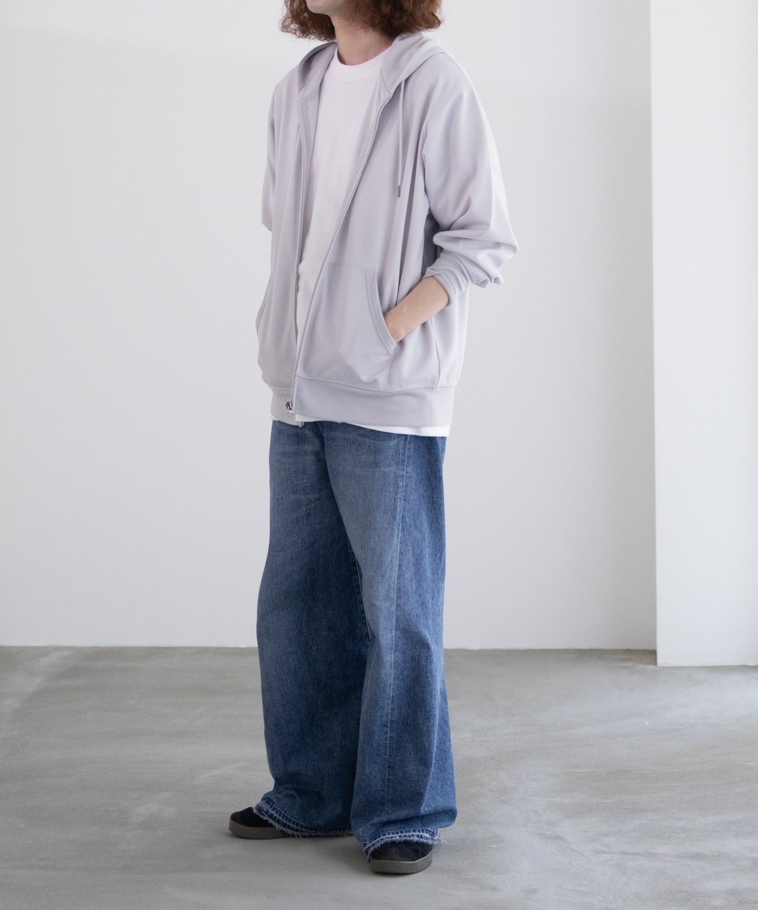 NAVY ジョーゼットZIPパーカー メンズ