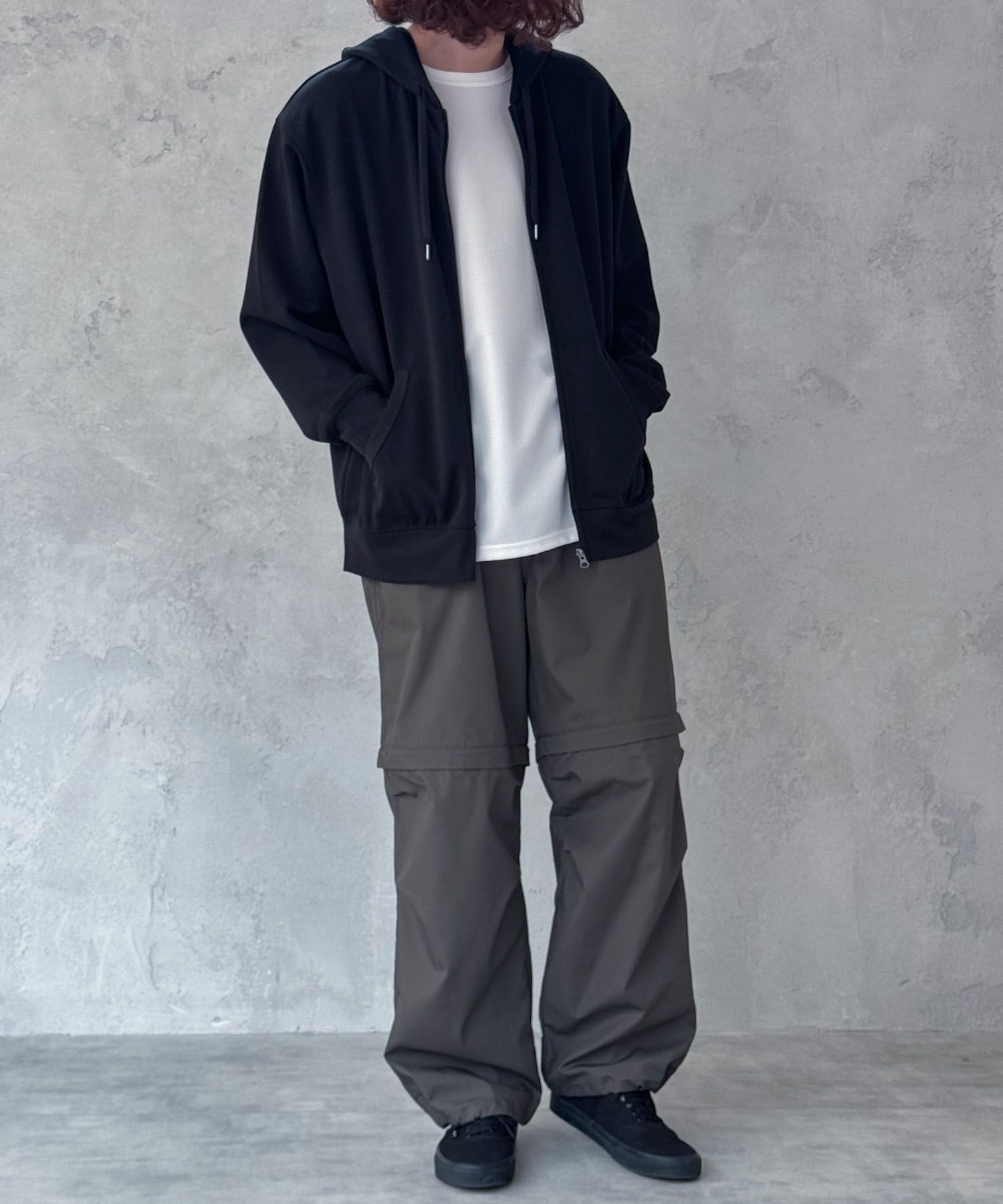 NAVY ジョーゼットZIPパーカー メンズ