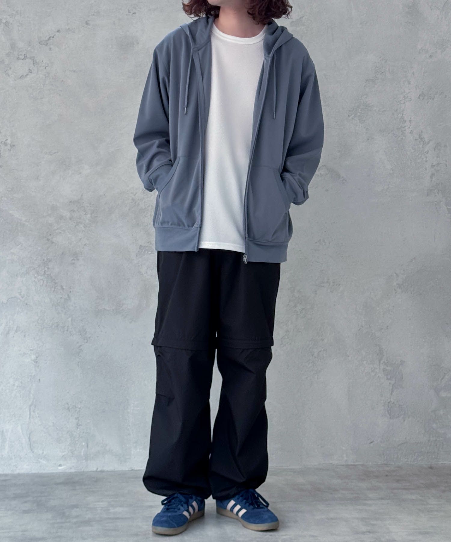 NAVY ジョーゼットZIPパーカー メンズ