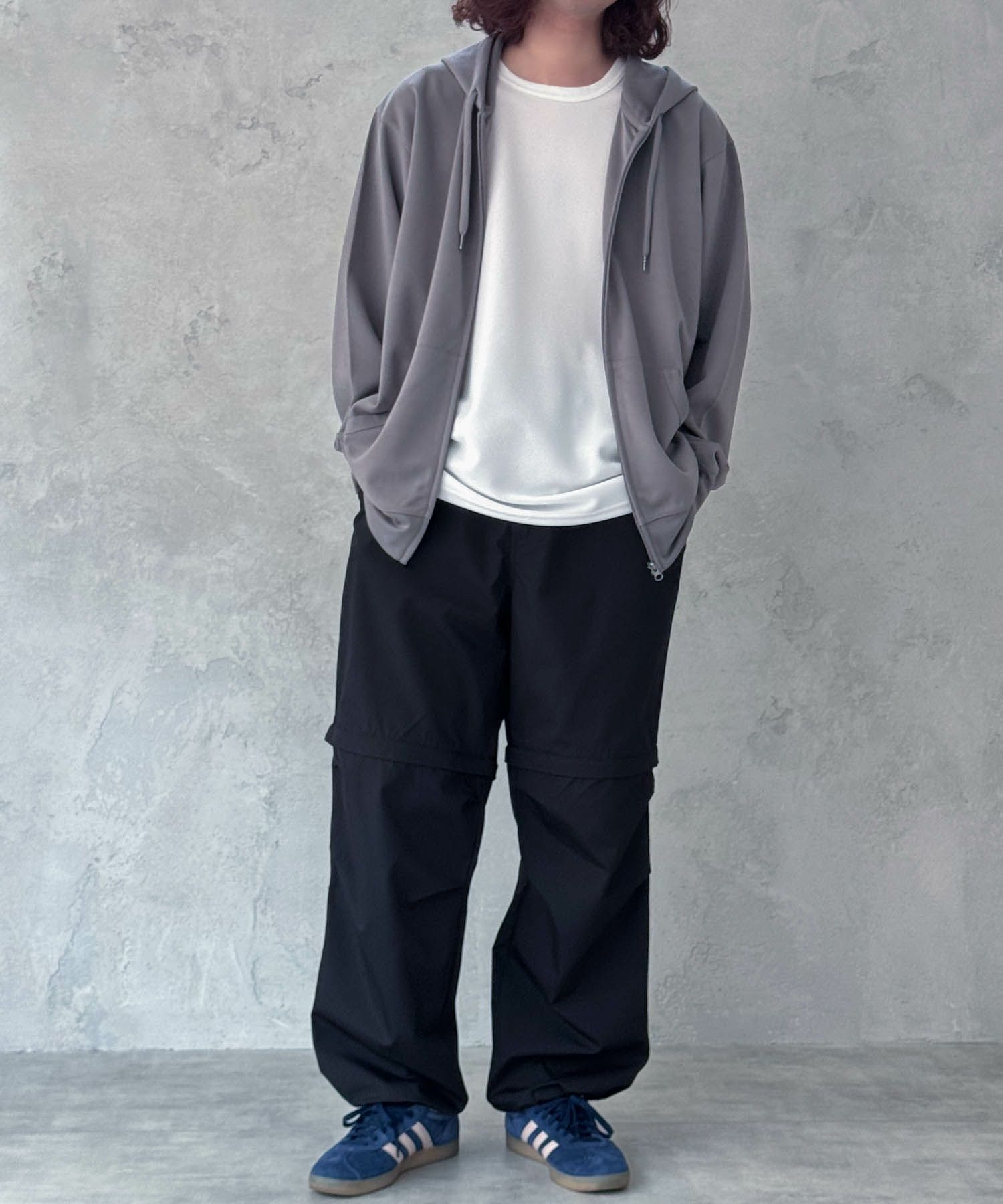 NAVY ジョーゼットZIPパーカー メンズ