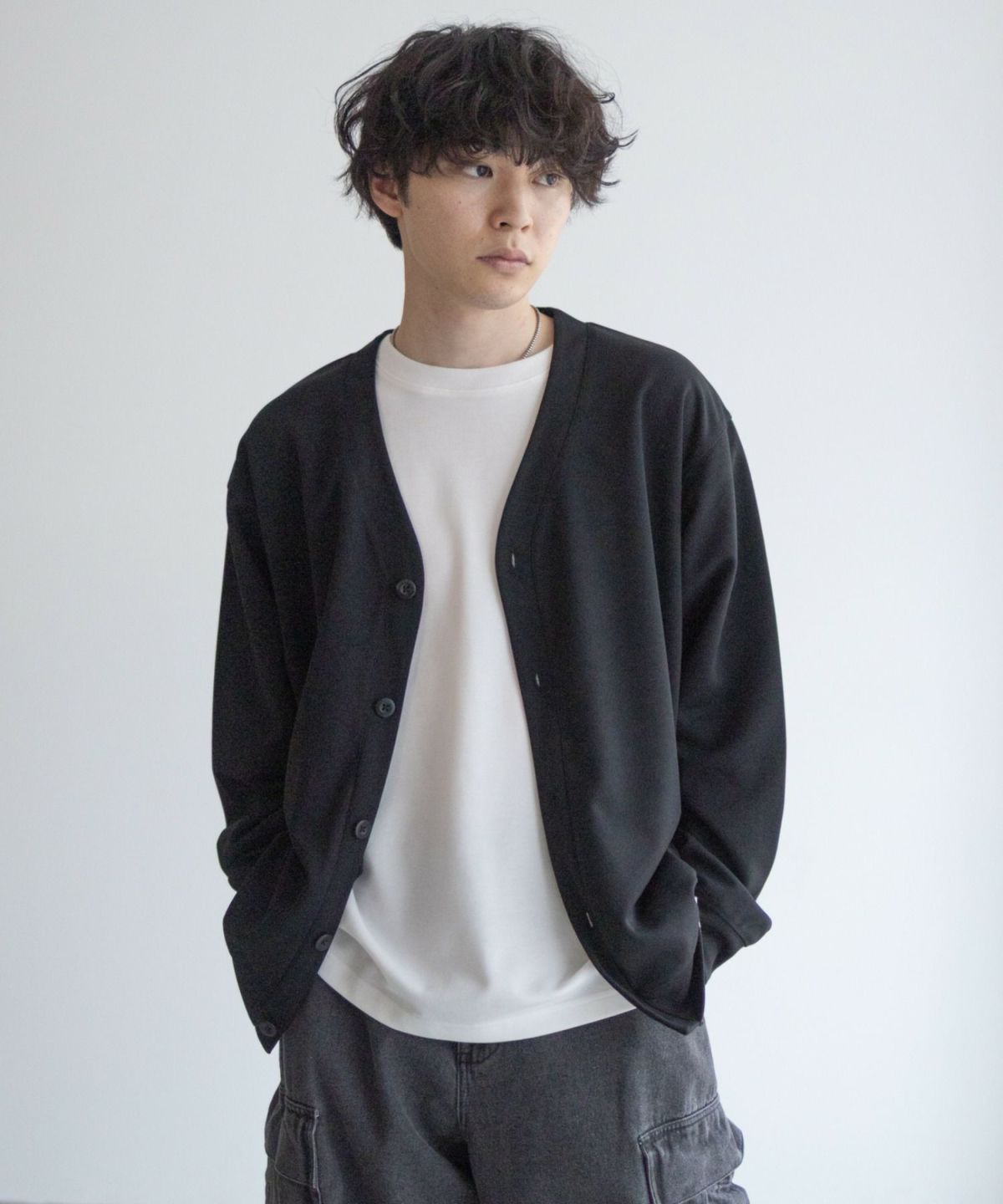 NAVY ジョーゼットカーディガン メンズ