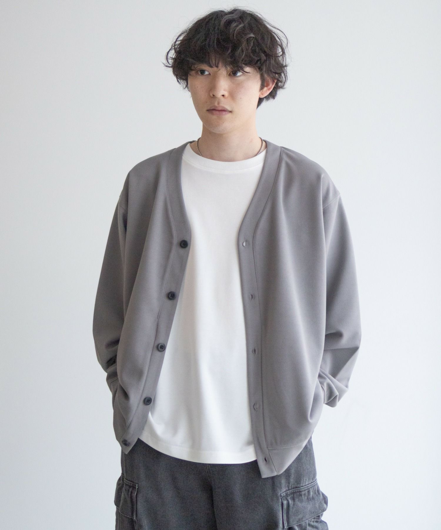 NAVY ジョーゼットカーディガン メンズ