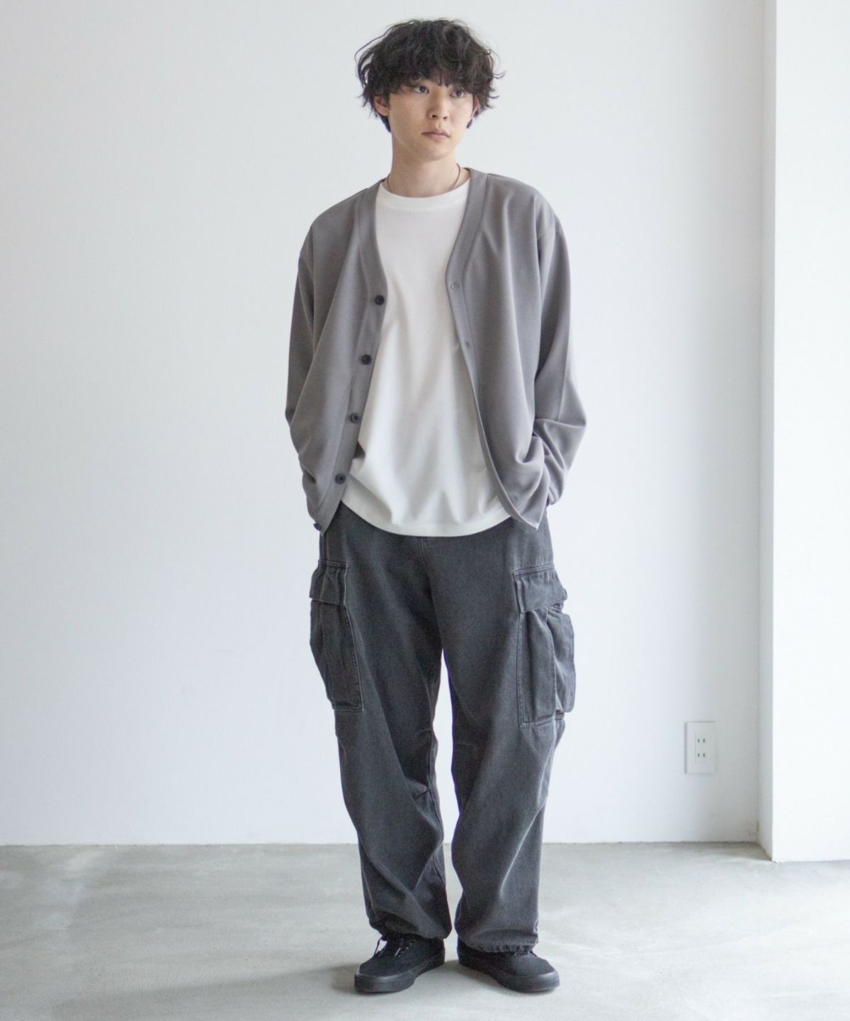 NAVY ジョーゼットカーディガン メンズ