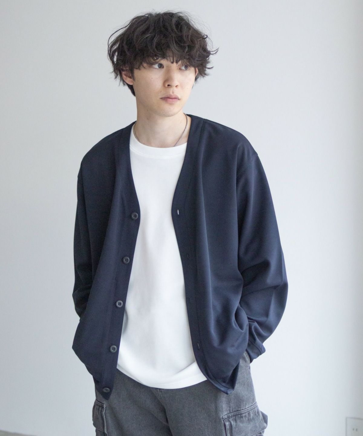 NAVY ジョーゼットカーディガン メンズ