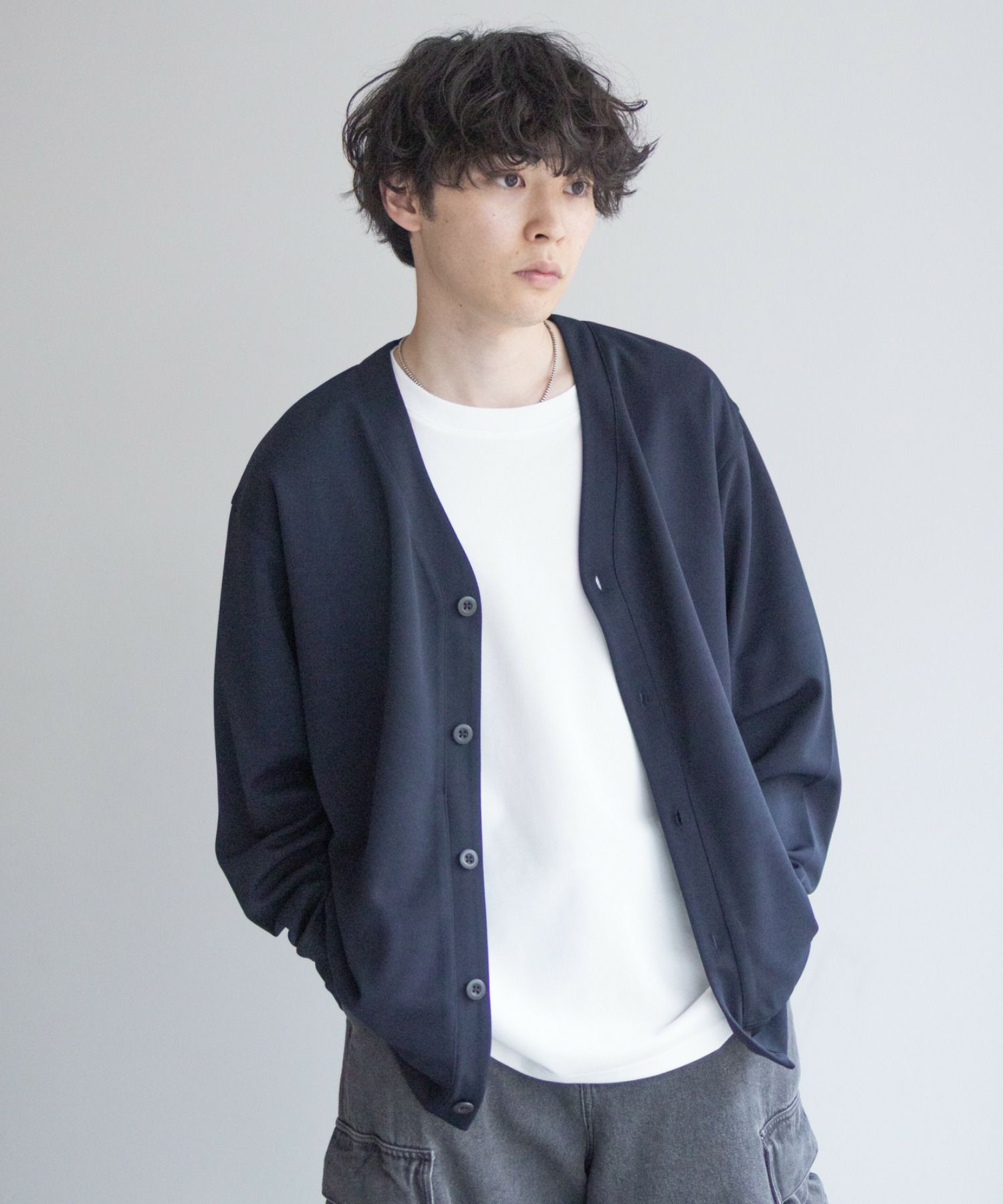 NAVY  ジョーゼットカーディガン メンズ商品画像-21