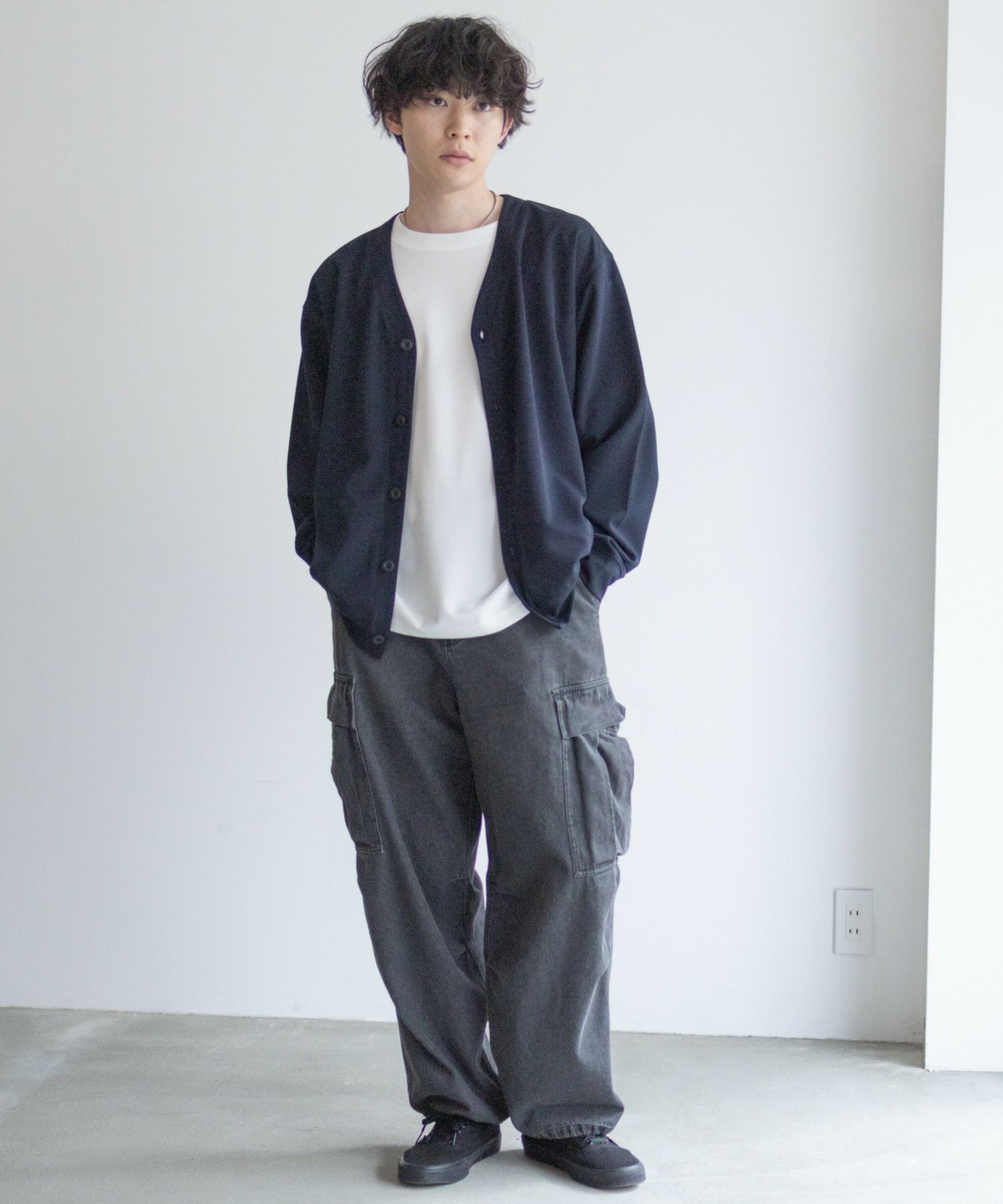 NAVY ジョーゼットカーディガン メンズ