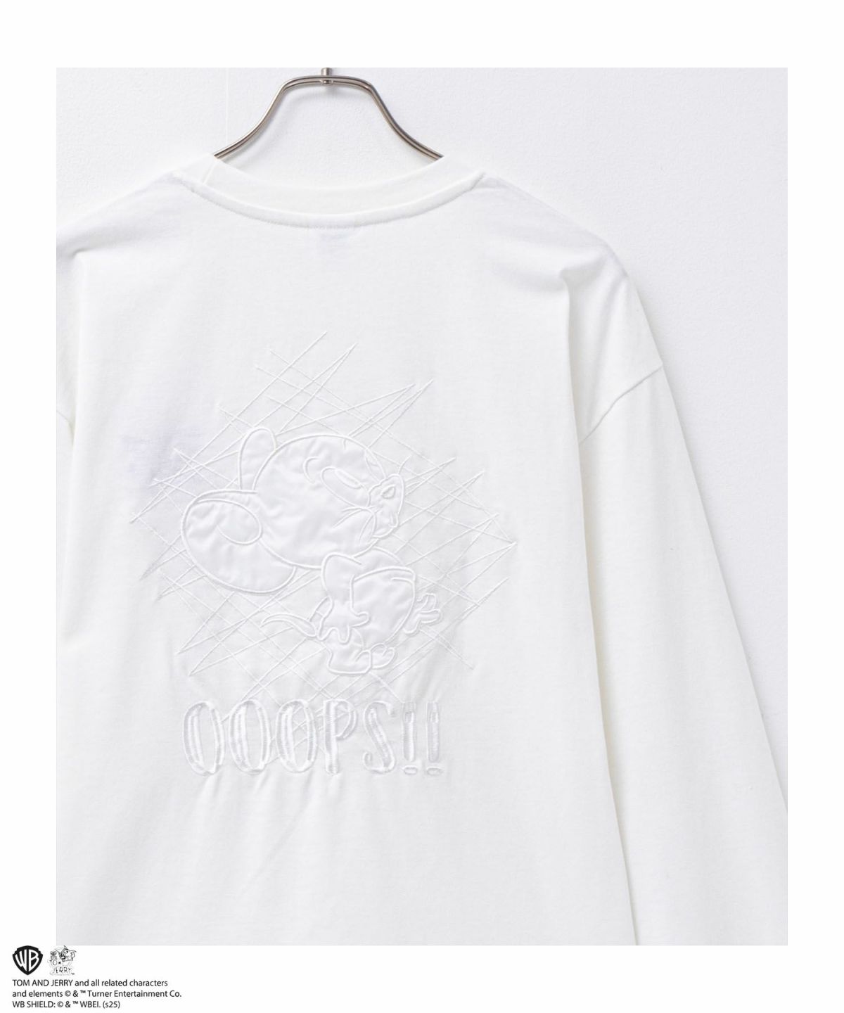 Tom and Jerry バックサテン刺繍長袖Tシャツ メンズ